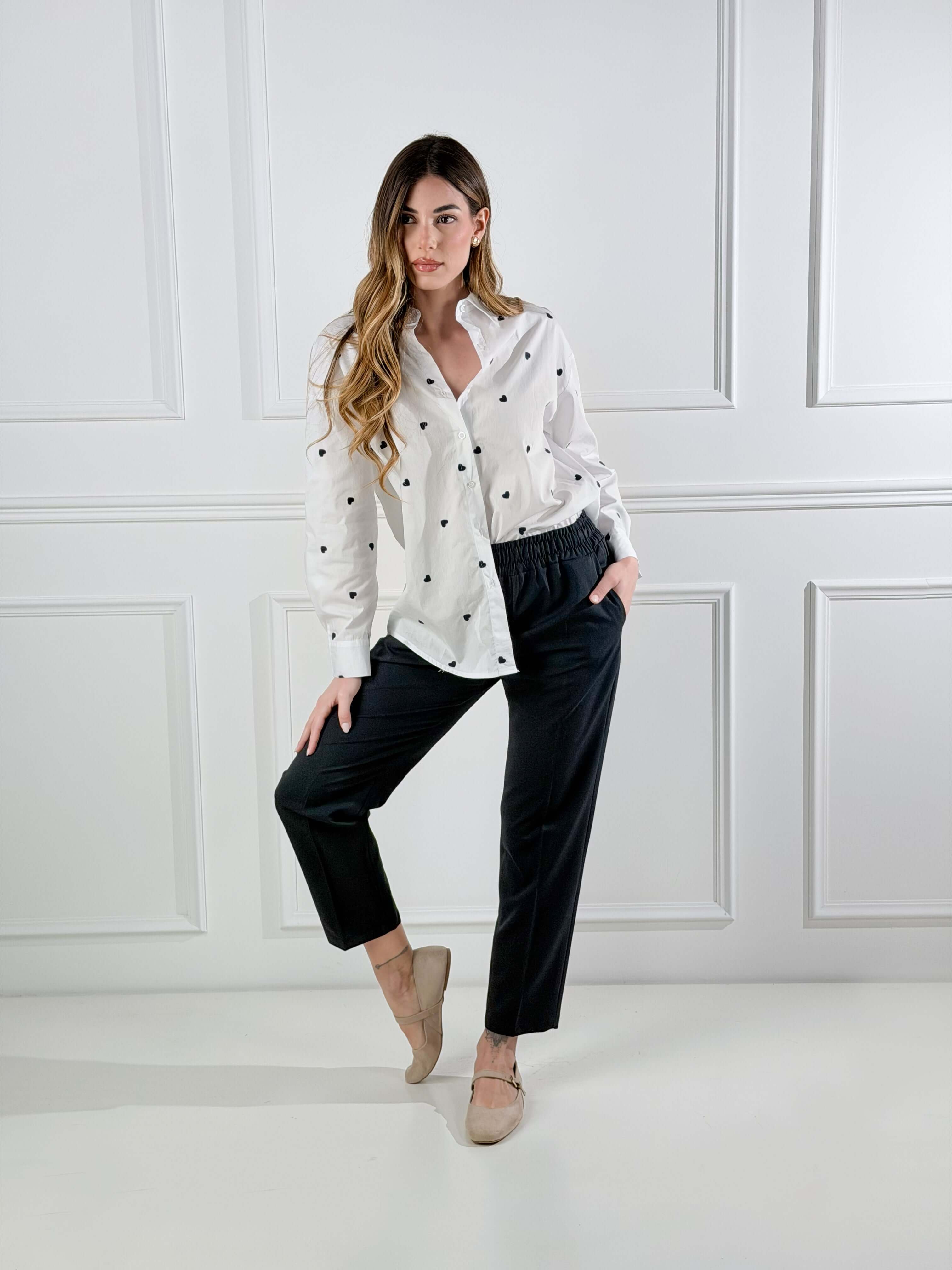 Pantalone con elastico|Colore:Blu navy