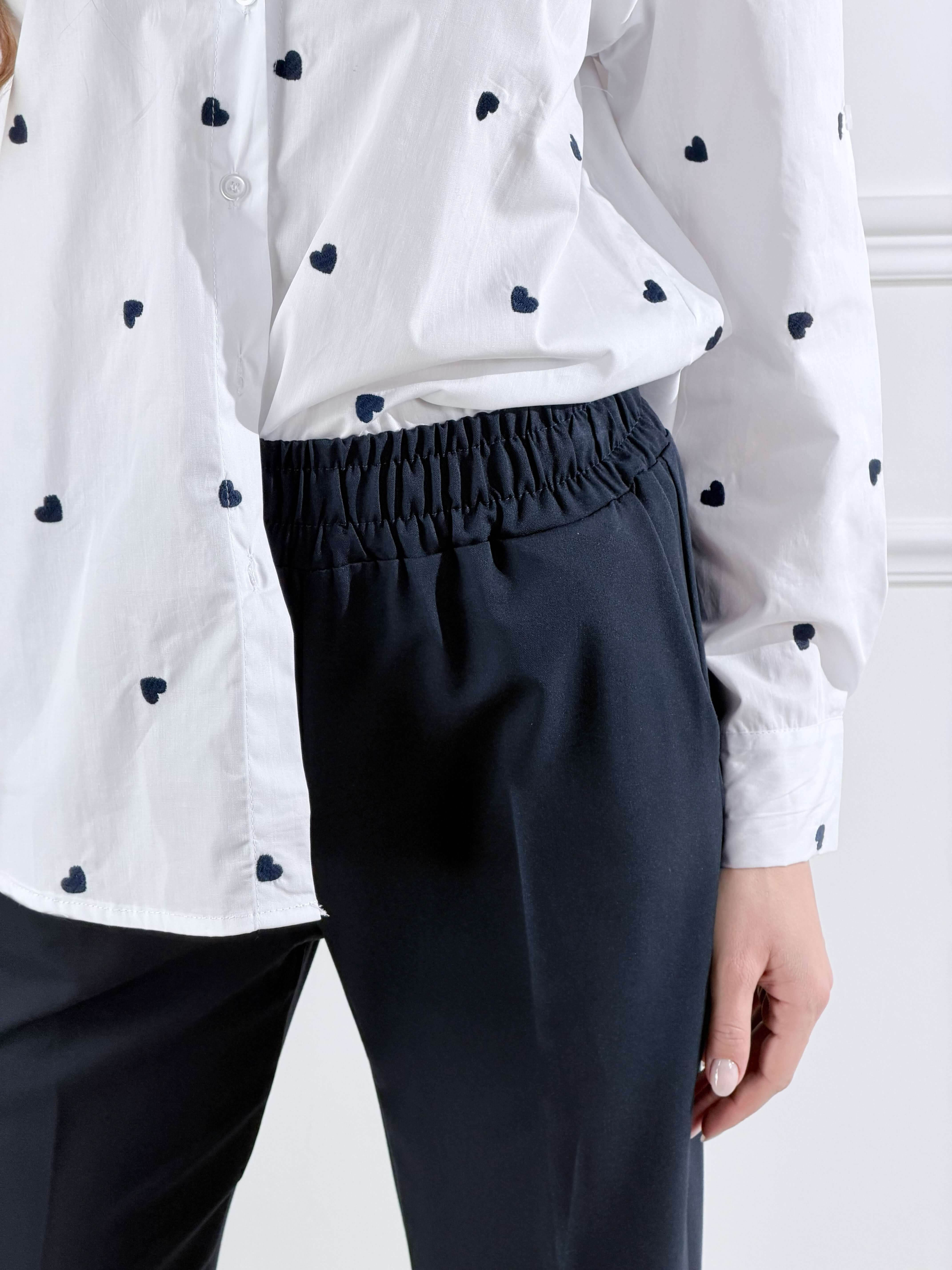 Pantalone con elastico|Colore:Blu navy