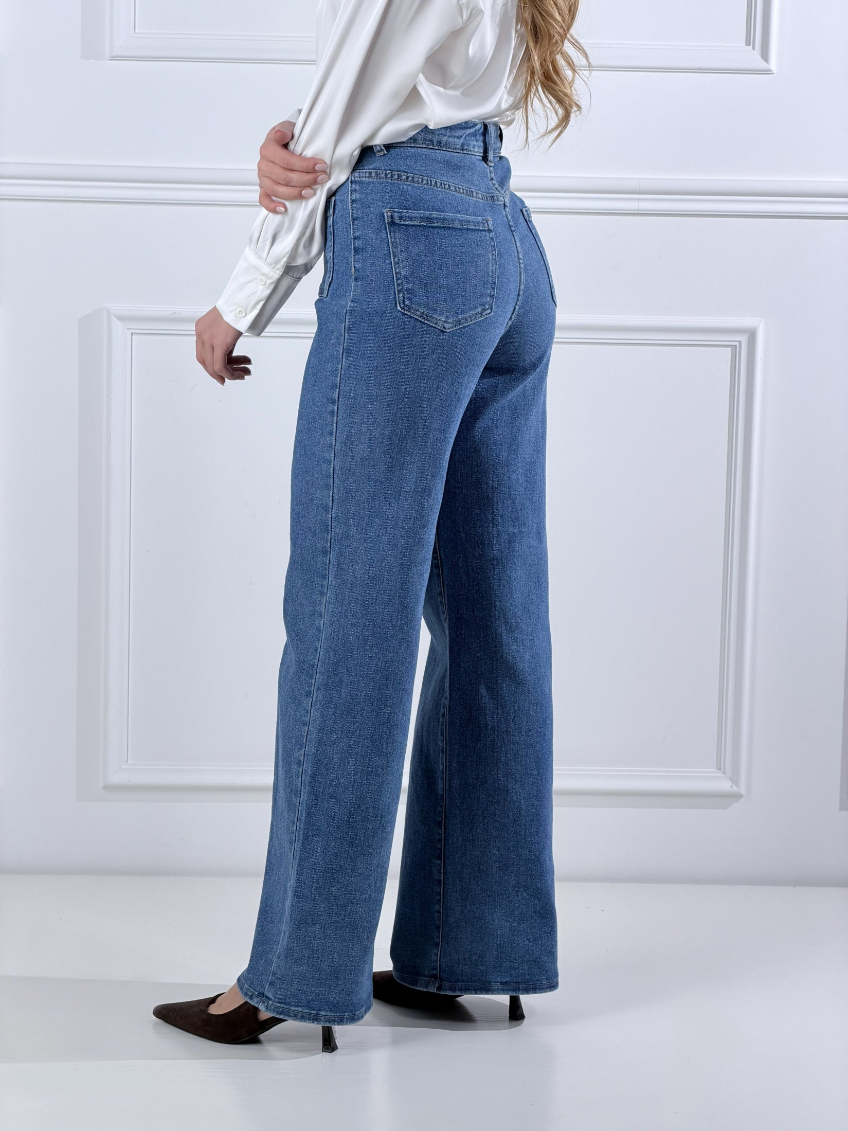 Jeans Valery con taschini|Colore:Blu medio
