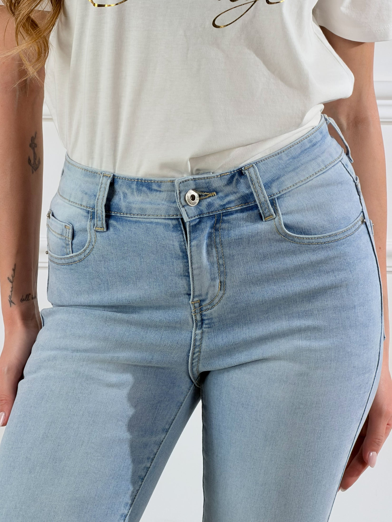 Jeans capri zampetta|Colore:Blu chiaro
