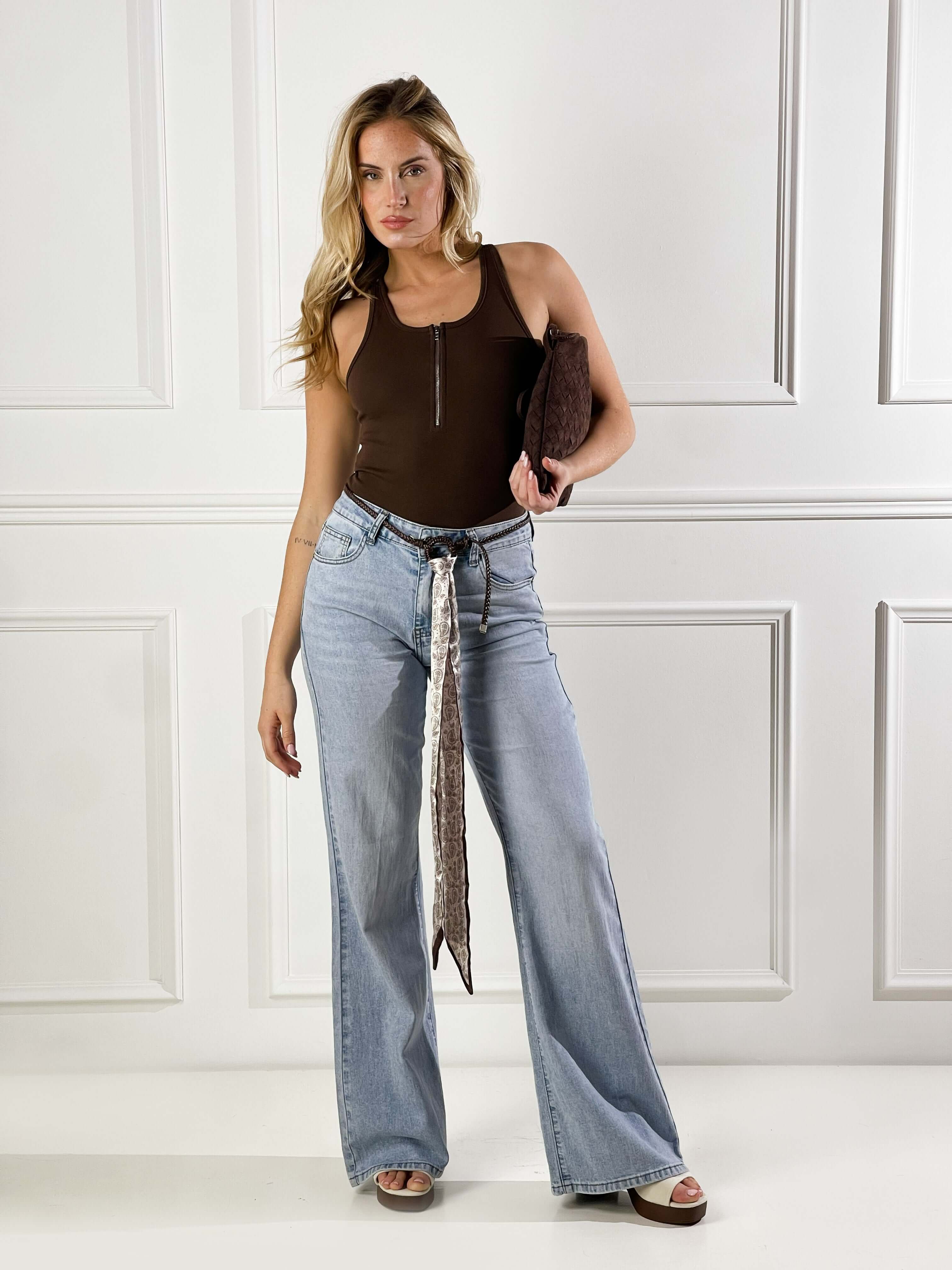 Jeans con Foulard|Colore:Blu