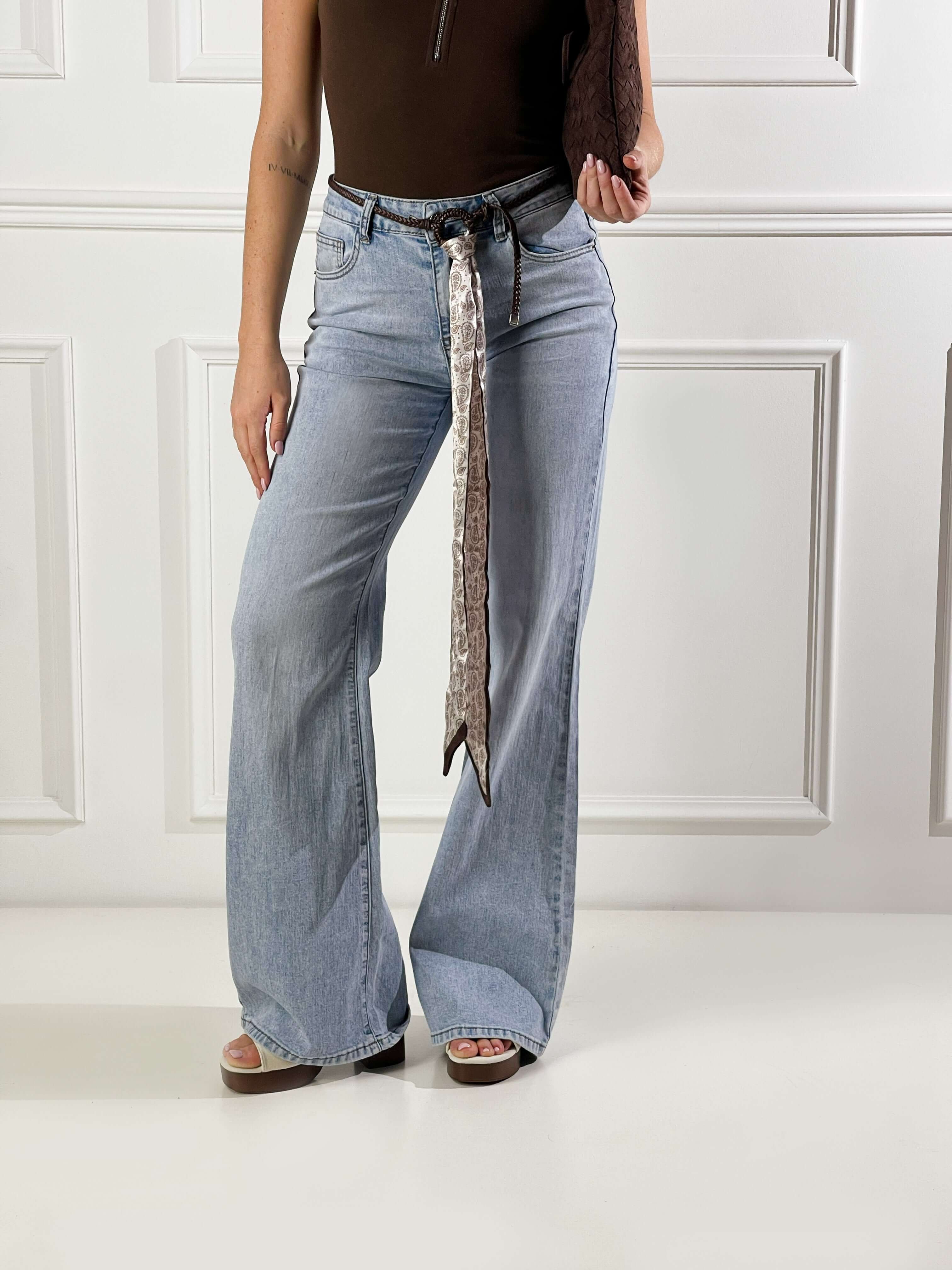 Jeans con Foulard|Colore:Blu