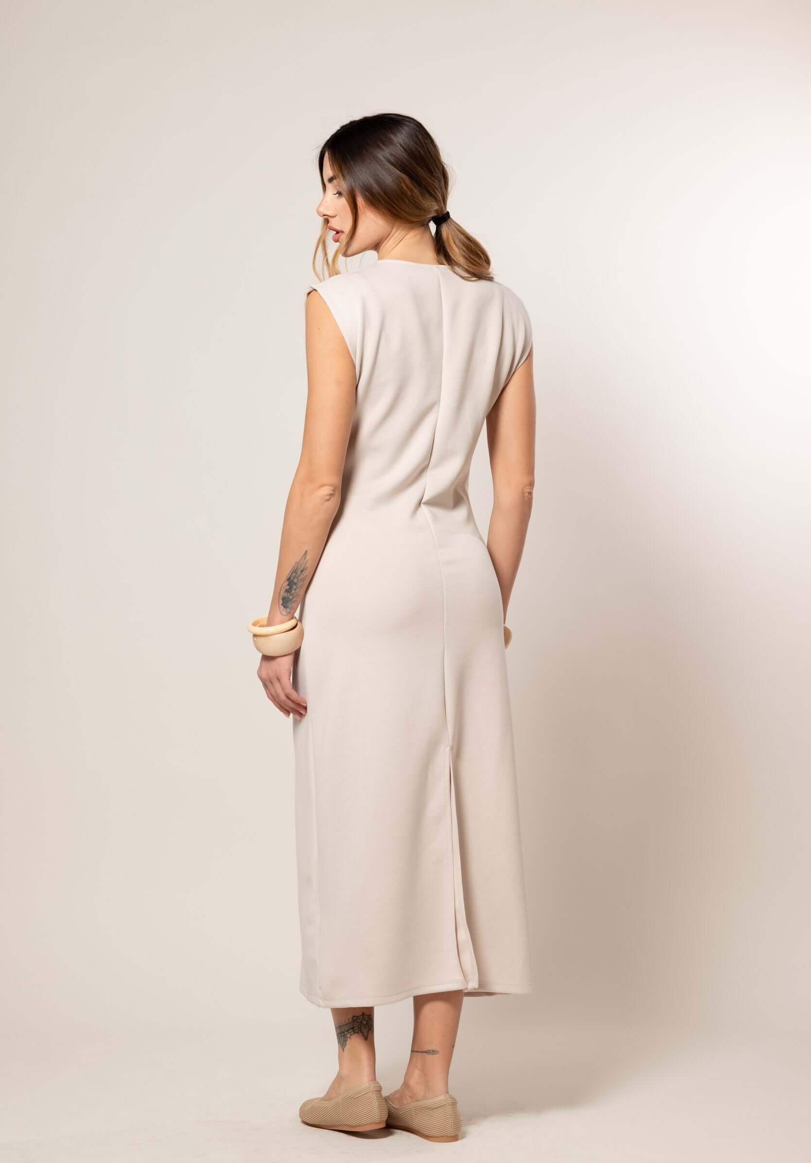 Vestito Dea con accessorio|Colore:Beige