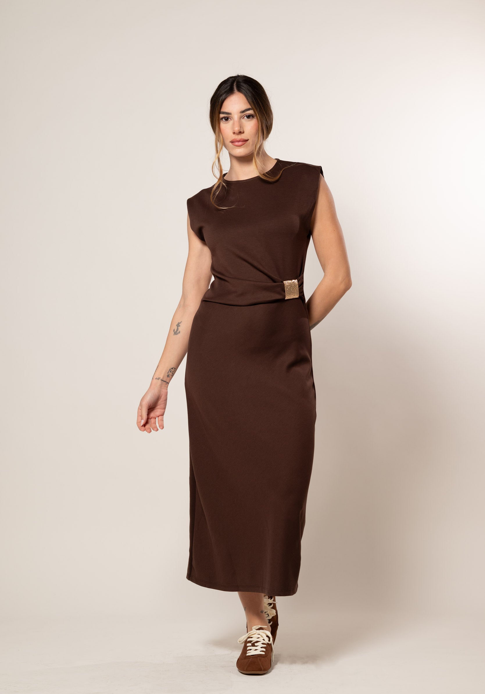 Vestito Dea con accessorio|Colore:Caffe