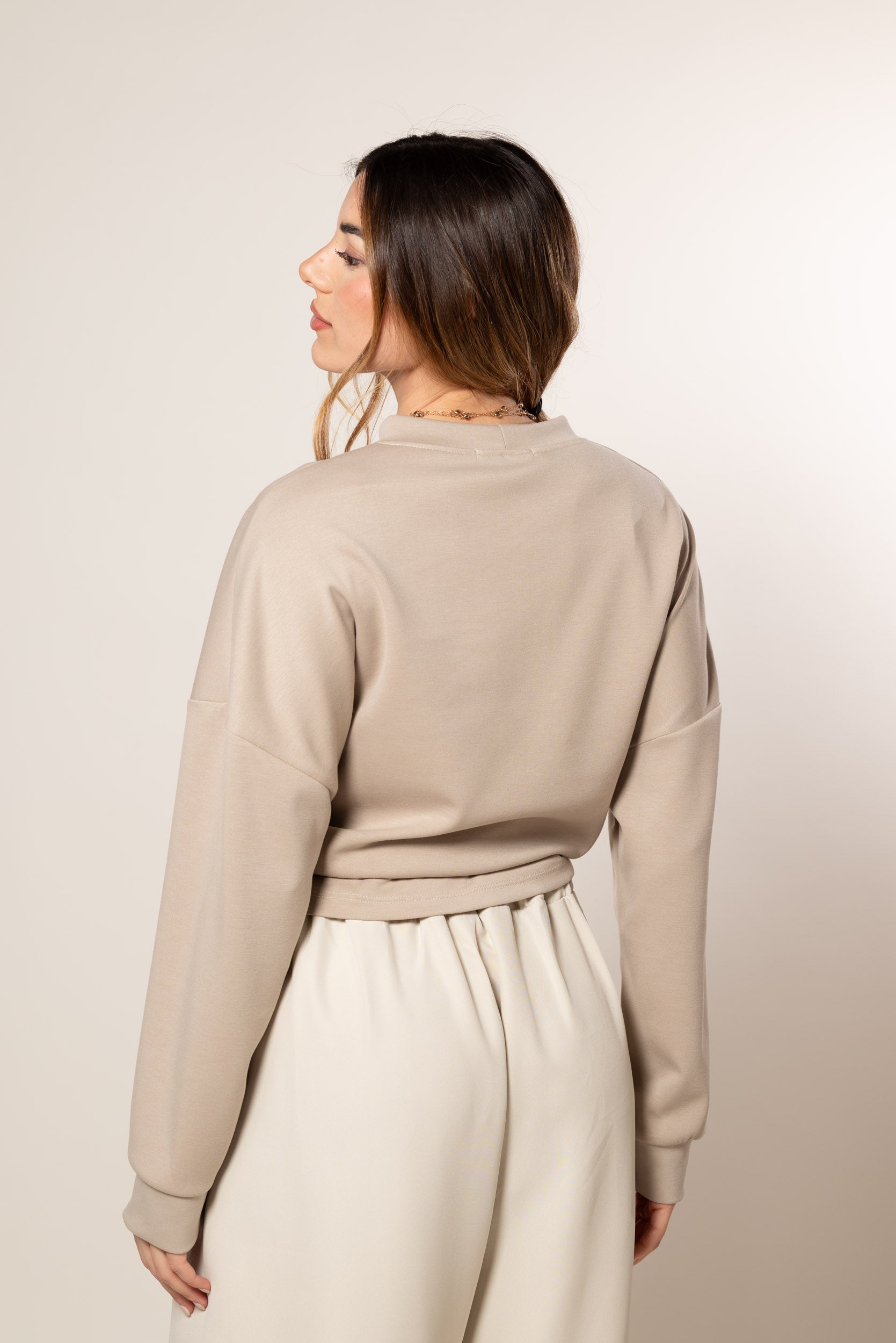 Felpa con cinta|Colore:Beige