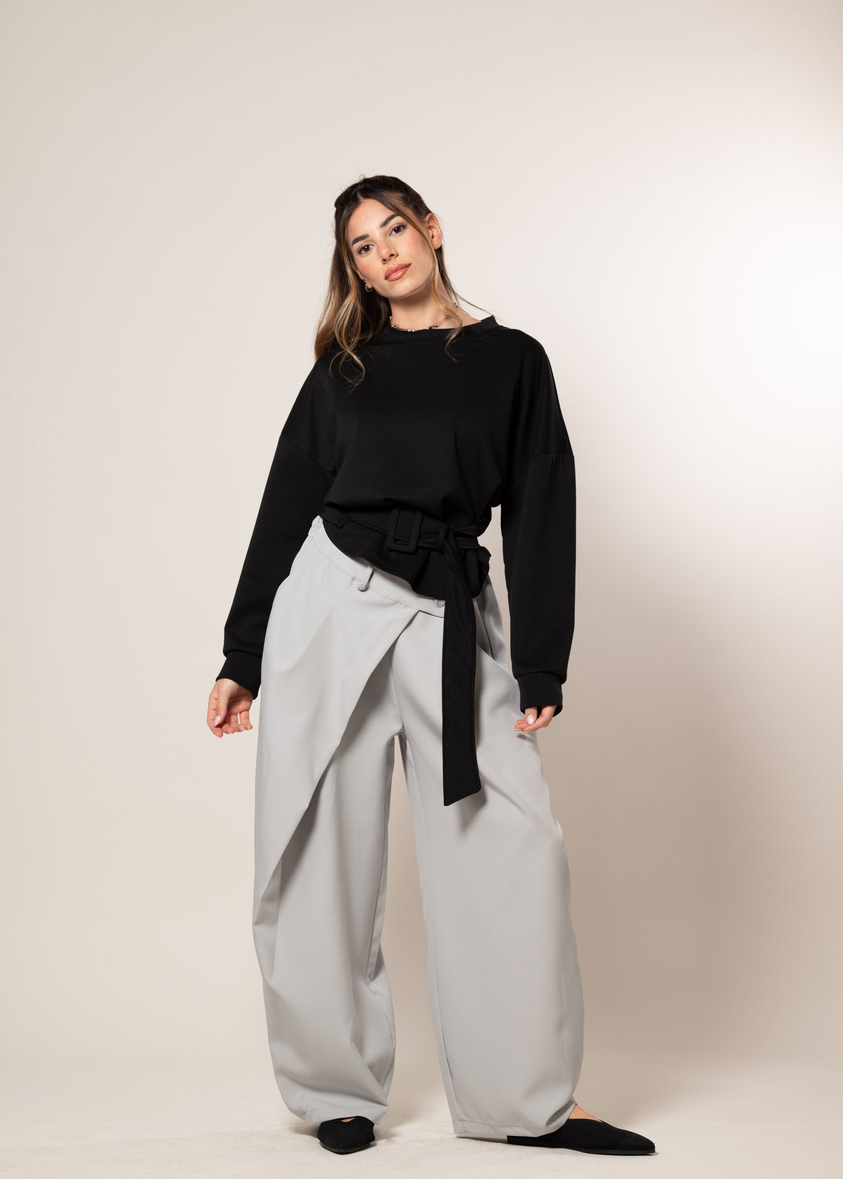 Felpa con cinta|Colore:Nero