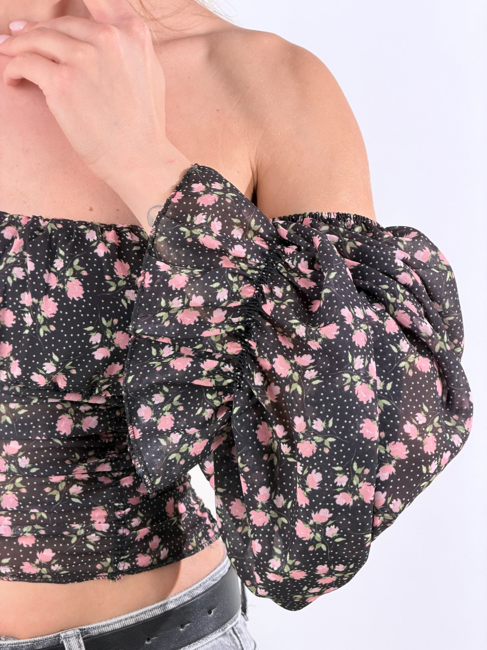 Blusa Bardot|Colore:Nero