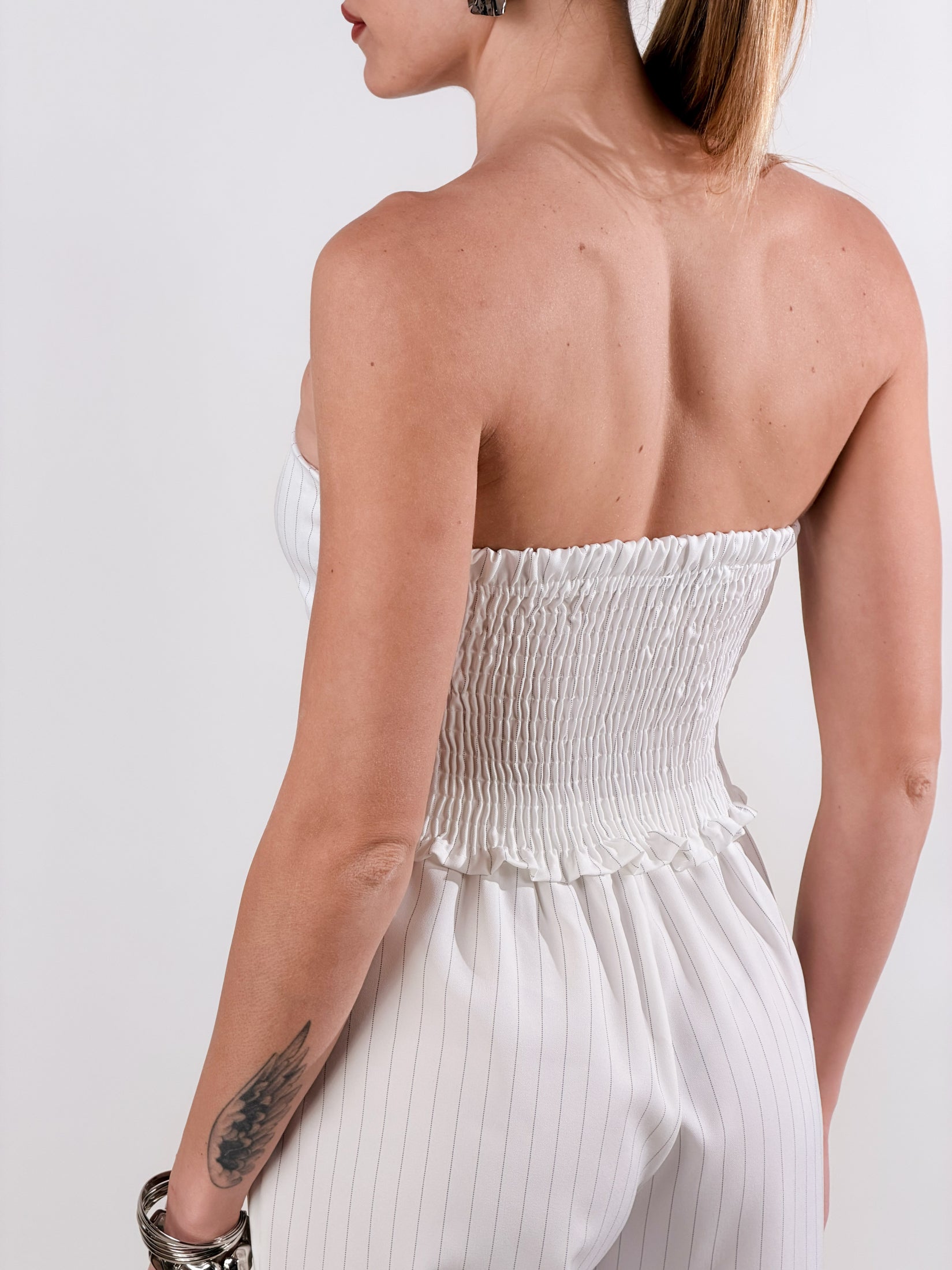 Coordinato gessato|Colore:Bianco