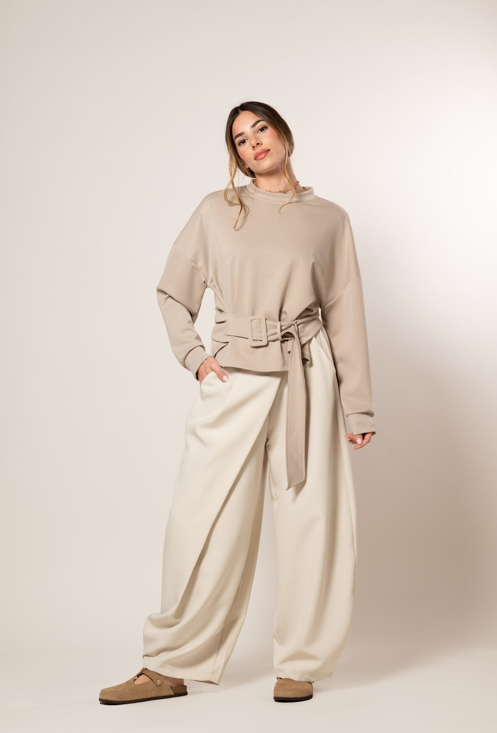 Pantalone a portafoglio|Colore:Panna