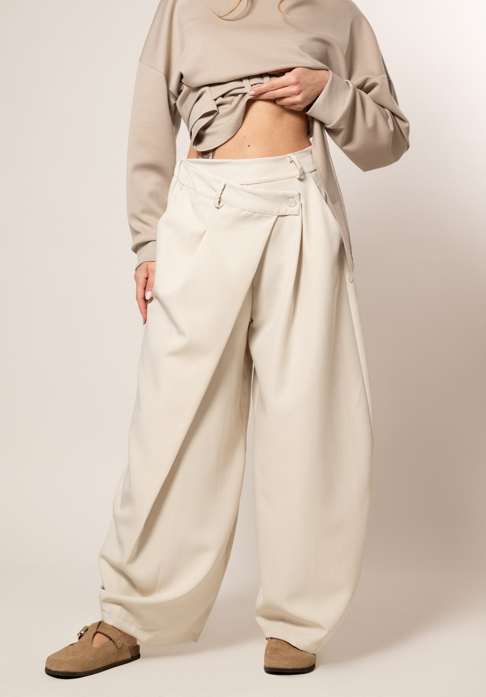 Pantalone a portafoglio|Colore:Panna