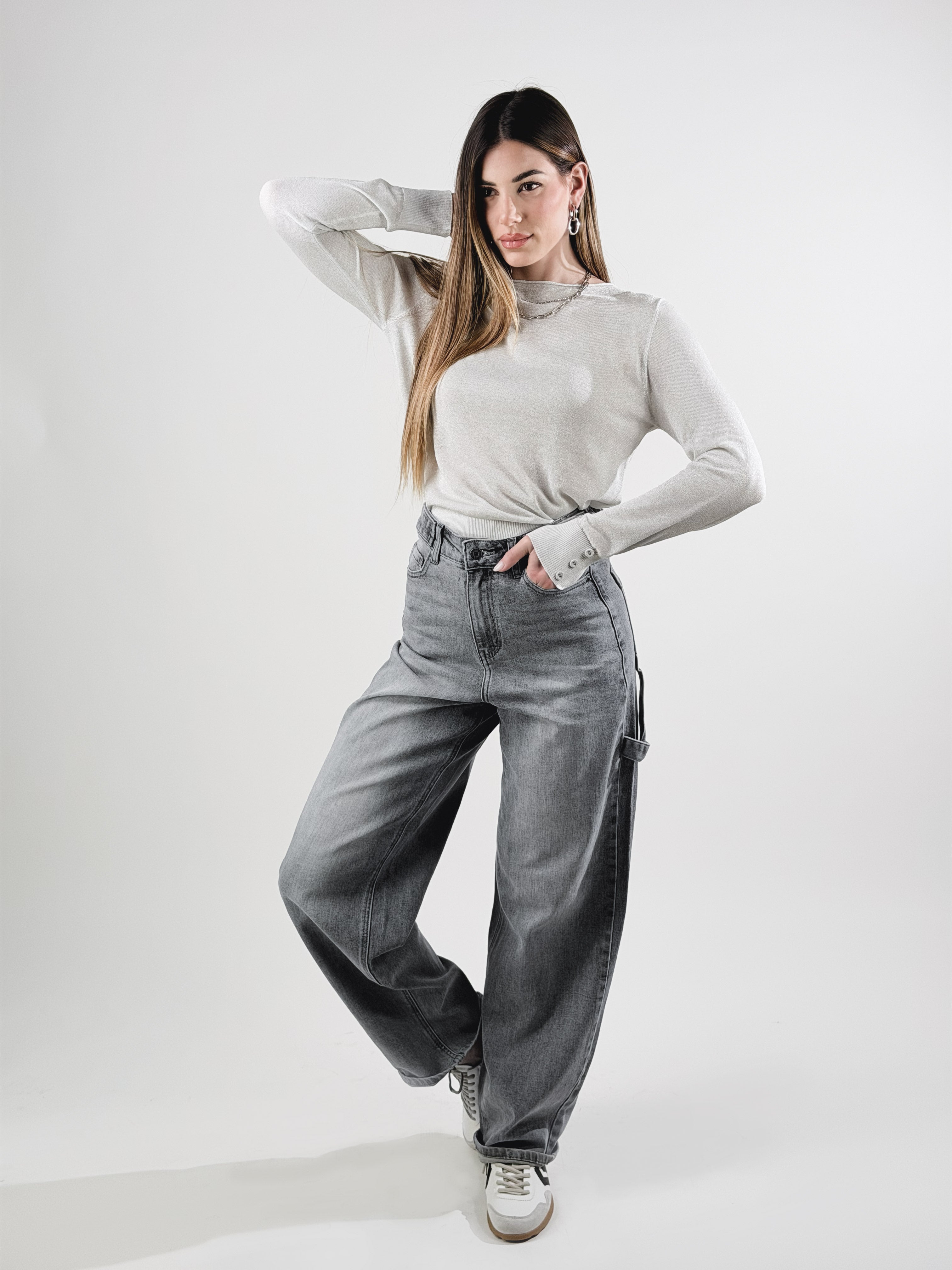 Jeans baggy carpenter|Colore:Grigio