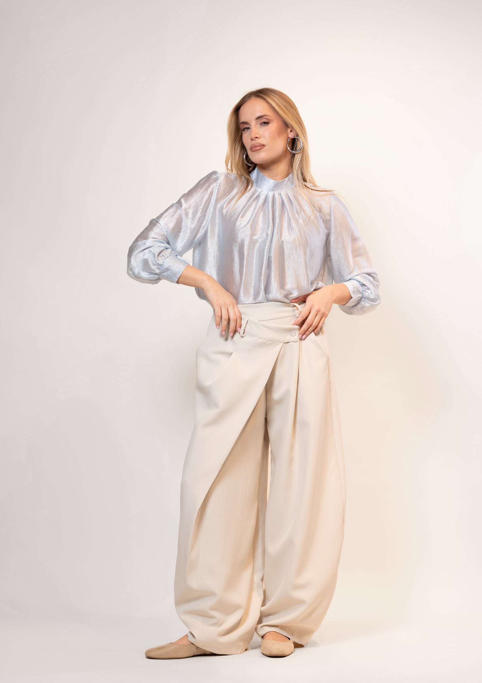 Blusa iridescente|Colore:Celeste