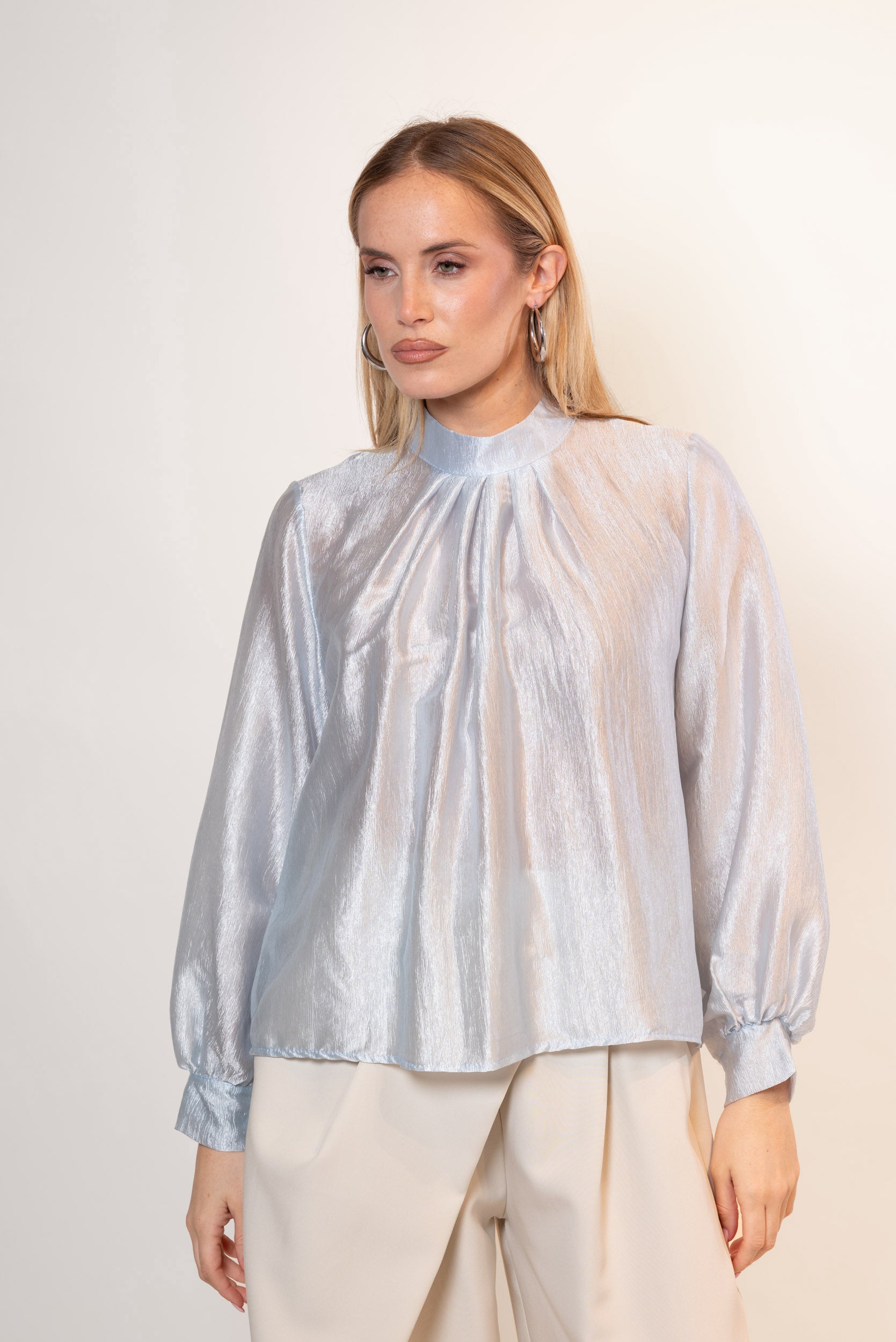 Blusa iridescente|Colore:Celeste