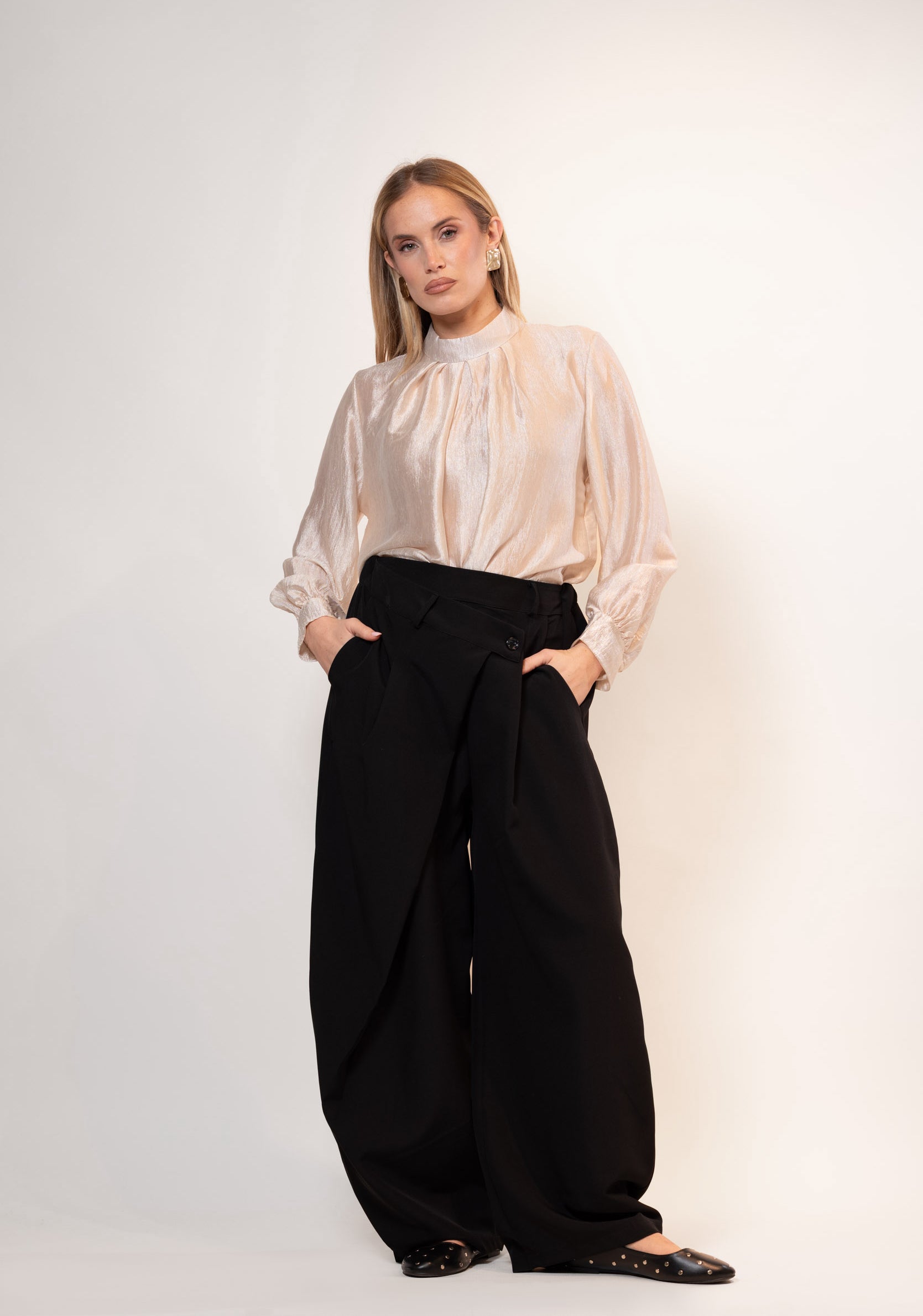 Blusa iridescente|Colore:Beige