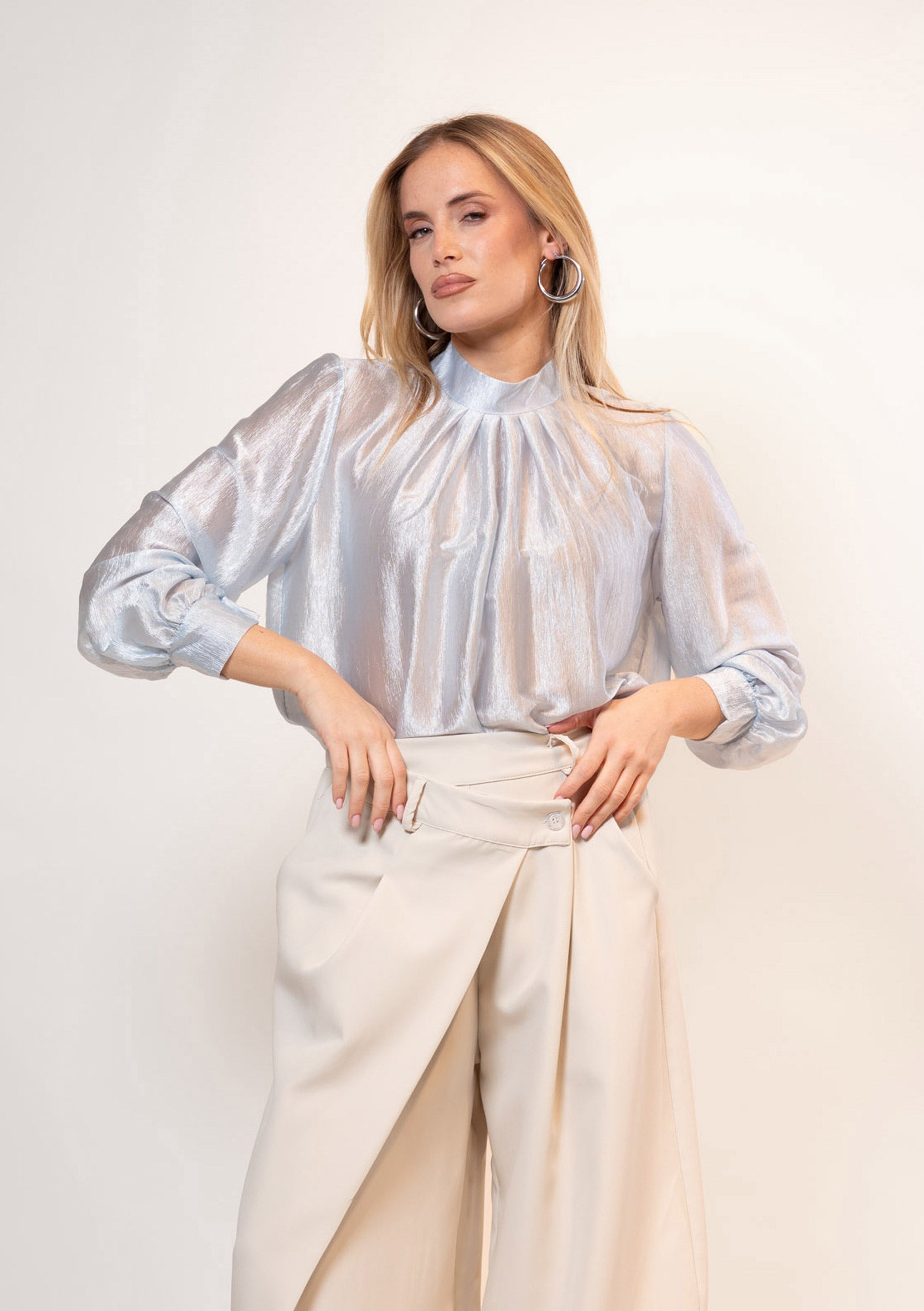 Blusa iridescente|Colore:Celeste