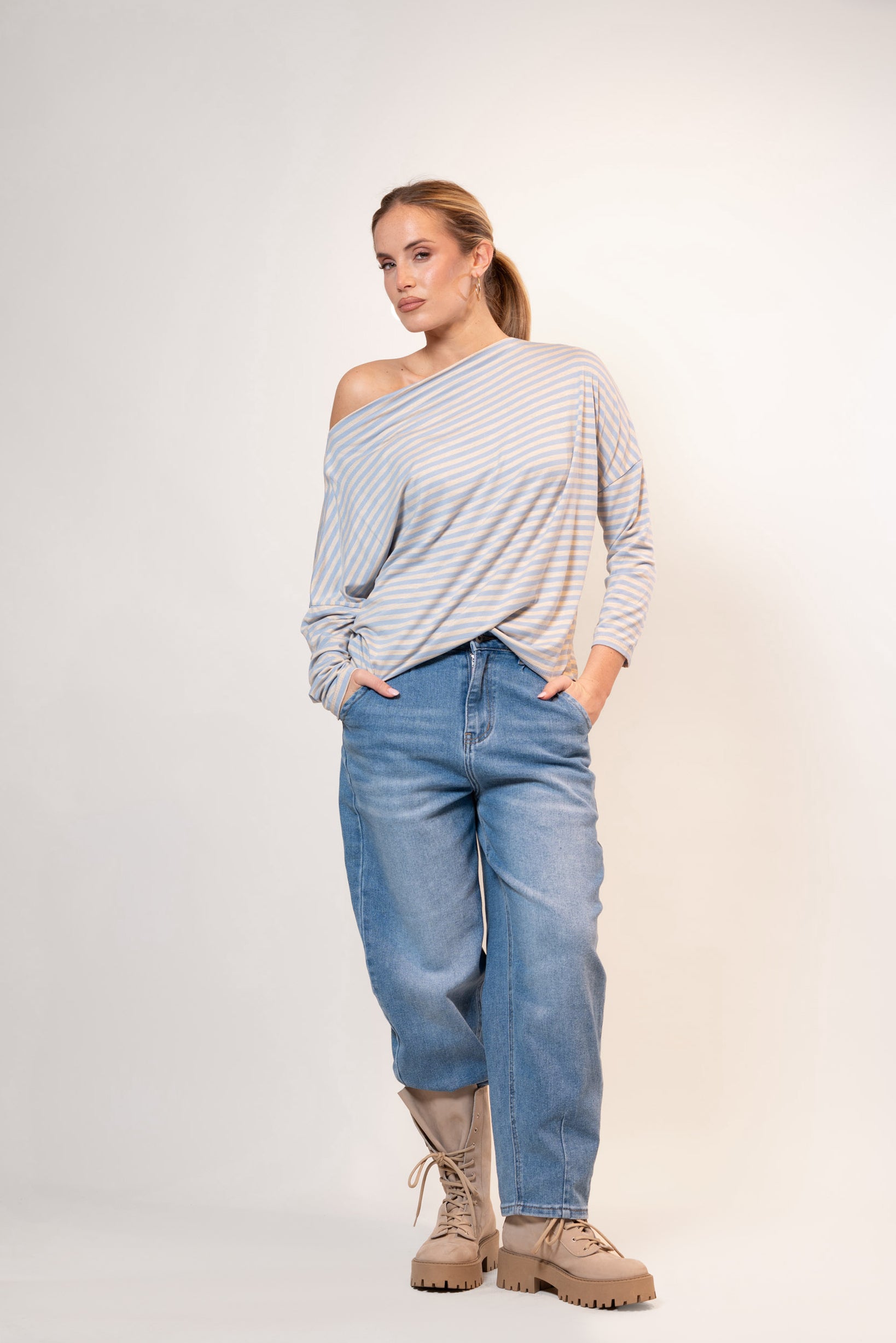 Maglia Miami scollo a barca|Colore:Celeste