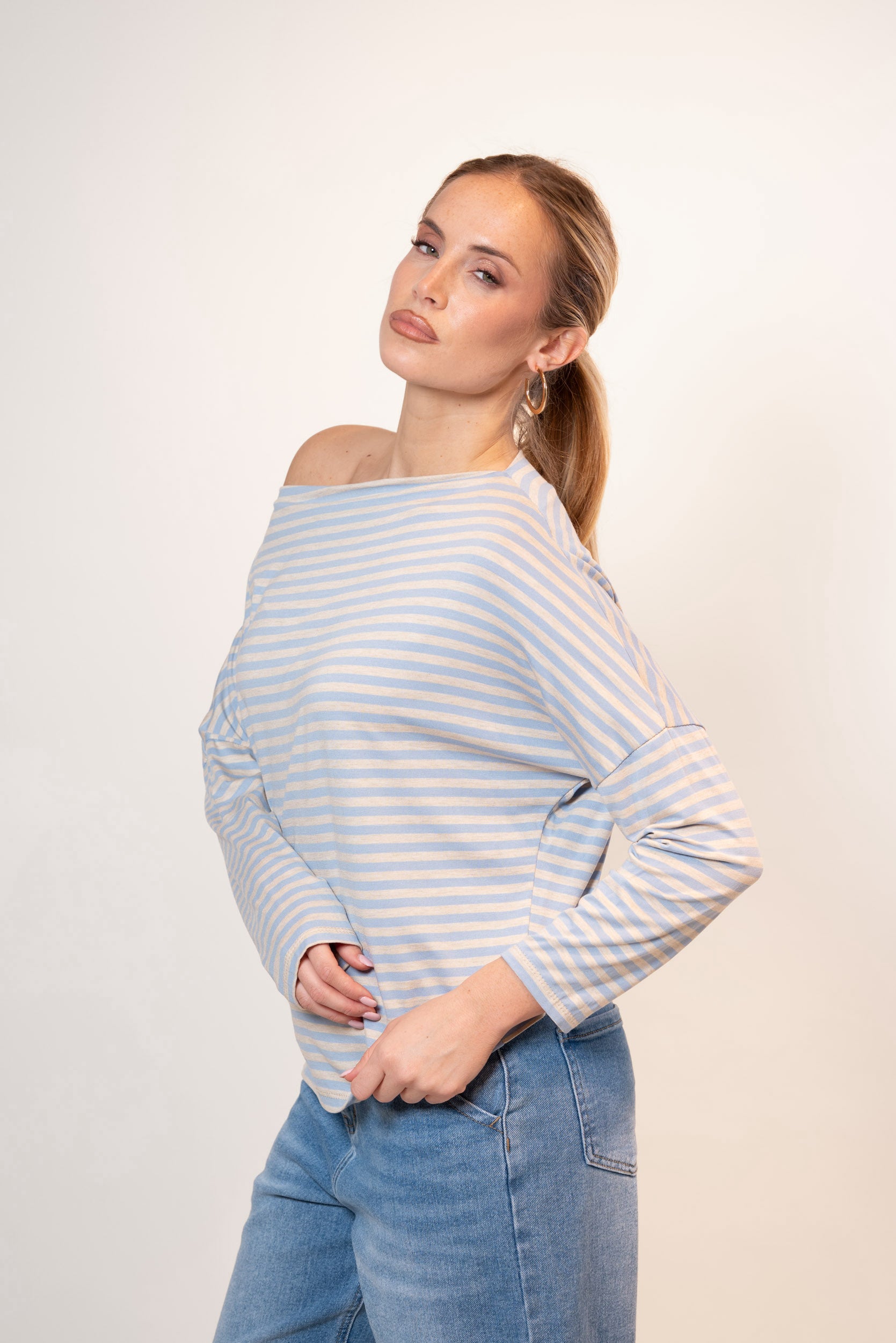 Maglia Miami scollo a barca|Colore:Celeste