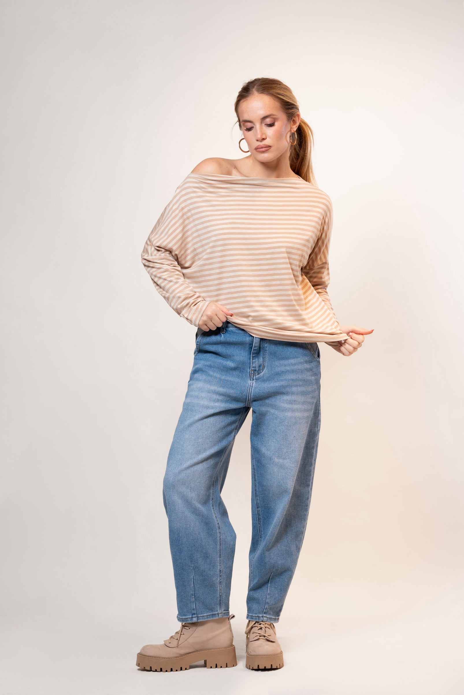 Maglia Miami scollo a barca|Colore:Beige