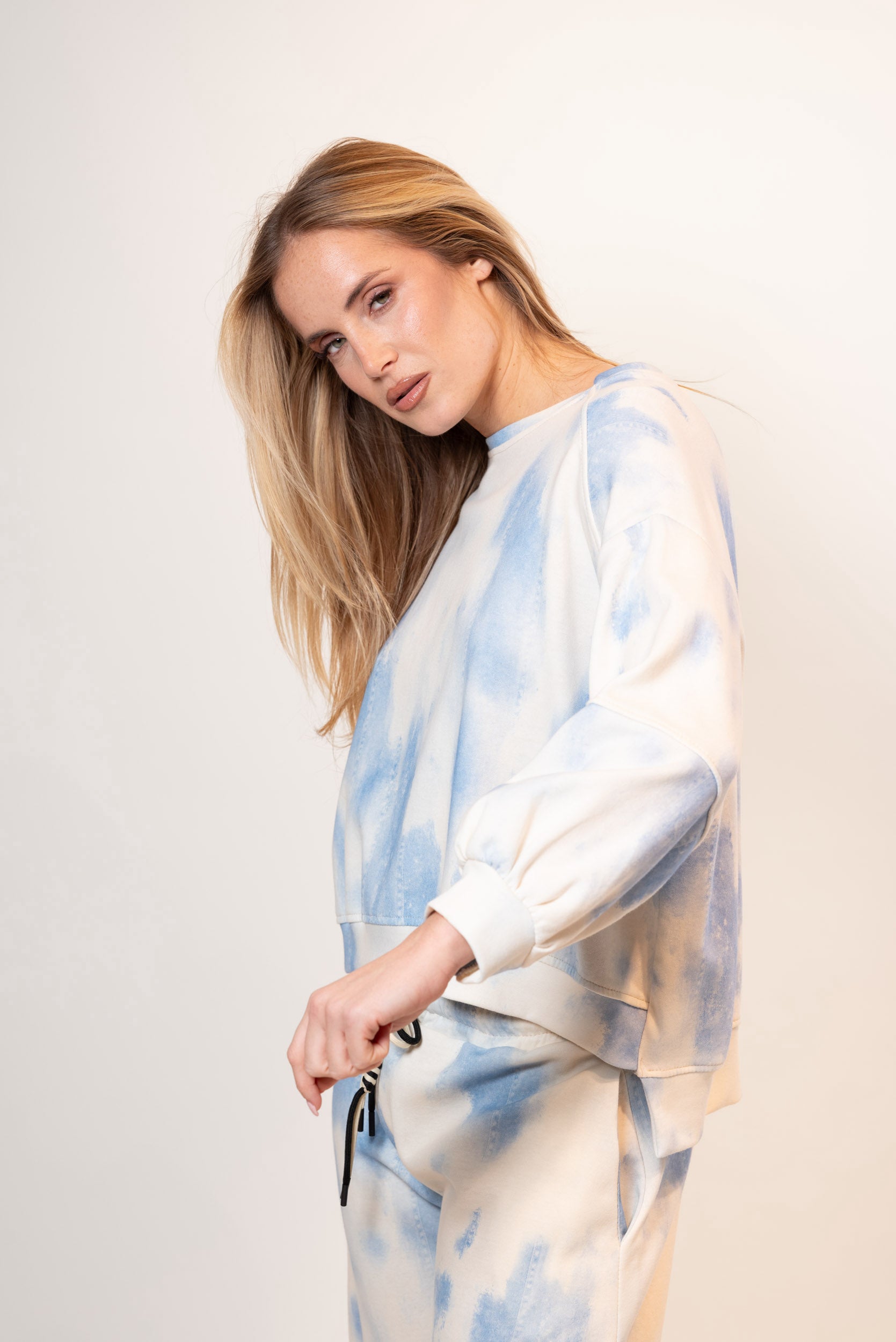 Felpa tie-dye|Colore:Celeste