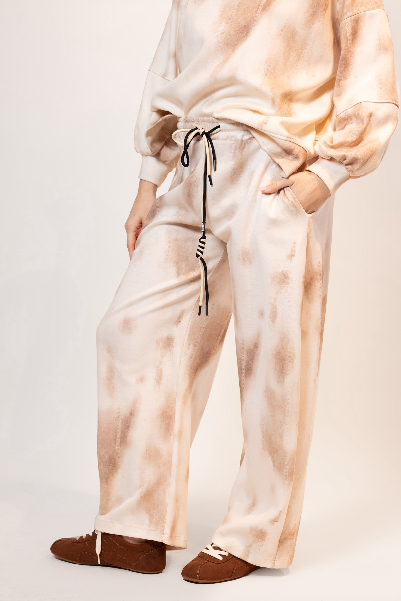 Panta felpa tie-dye|Colore:Beige