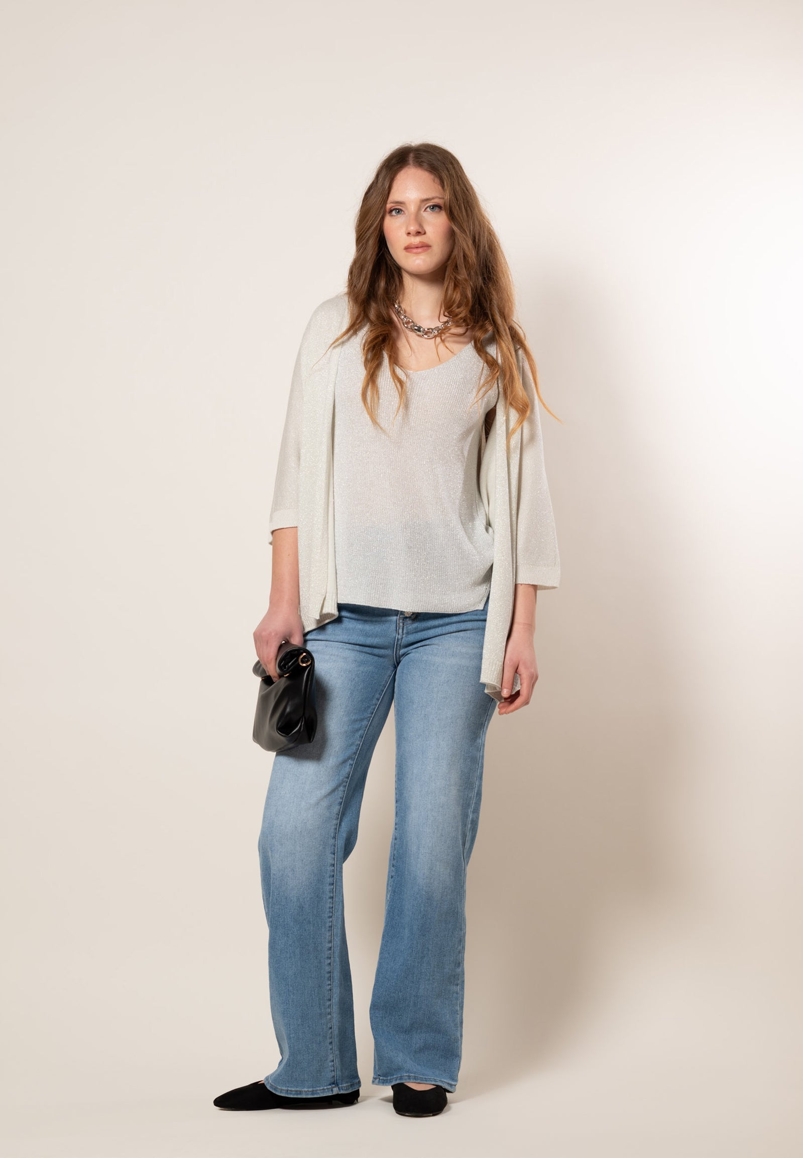Kimono lurex|Colore:Burro