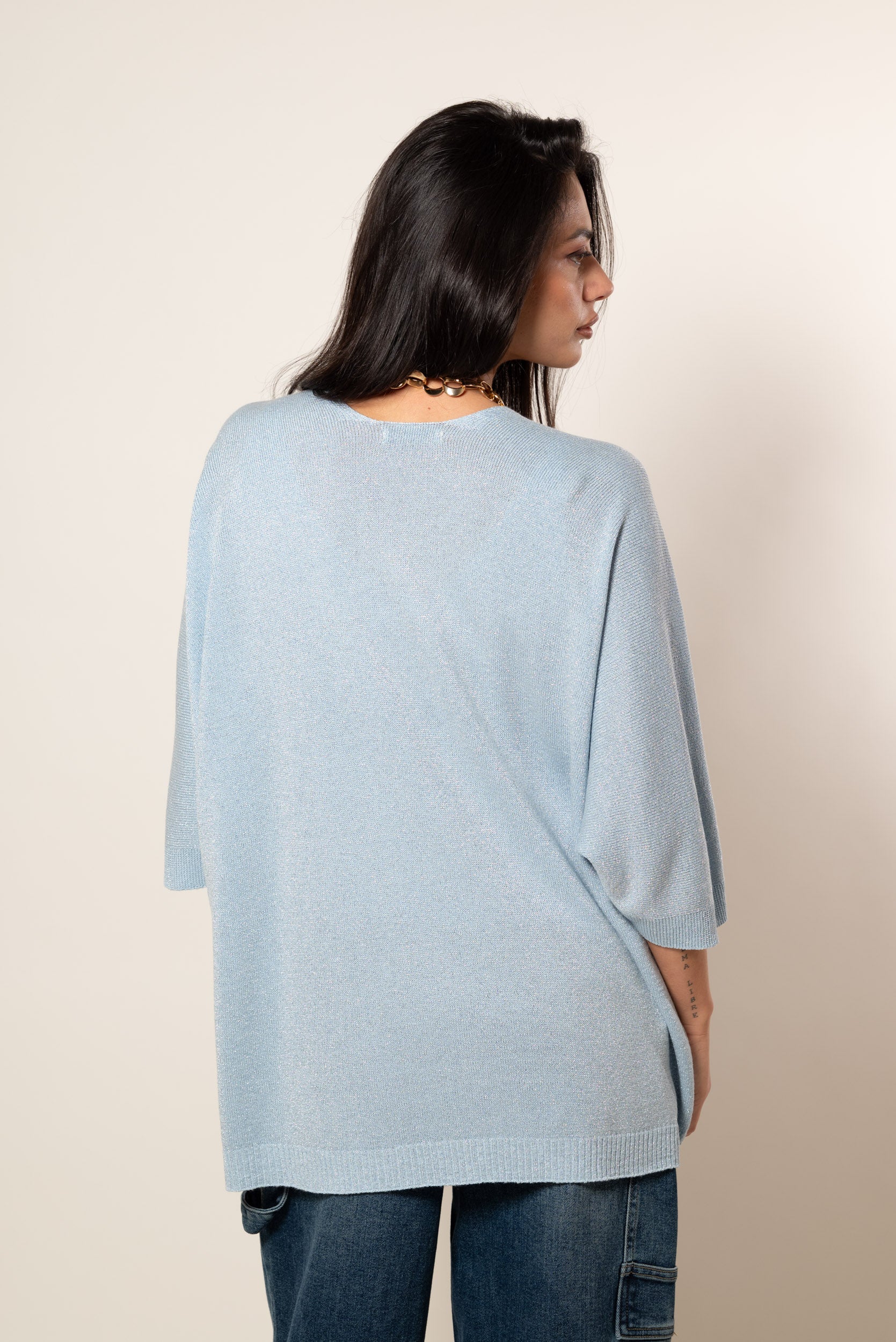 Kimono lurex|Colore:Celeste