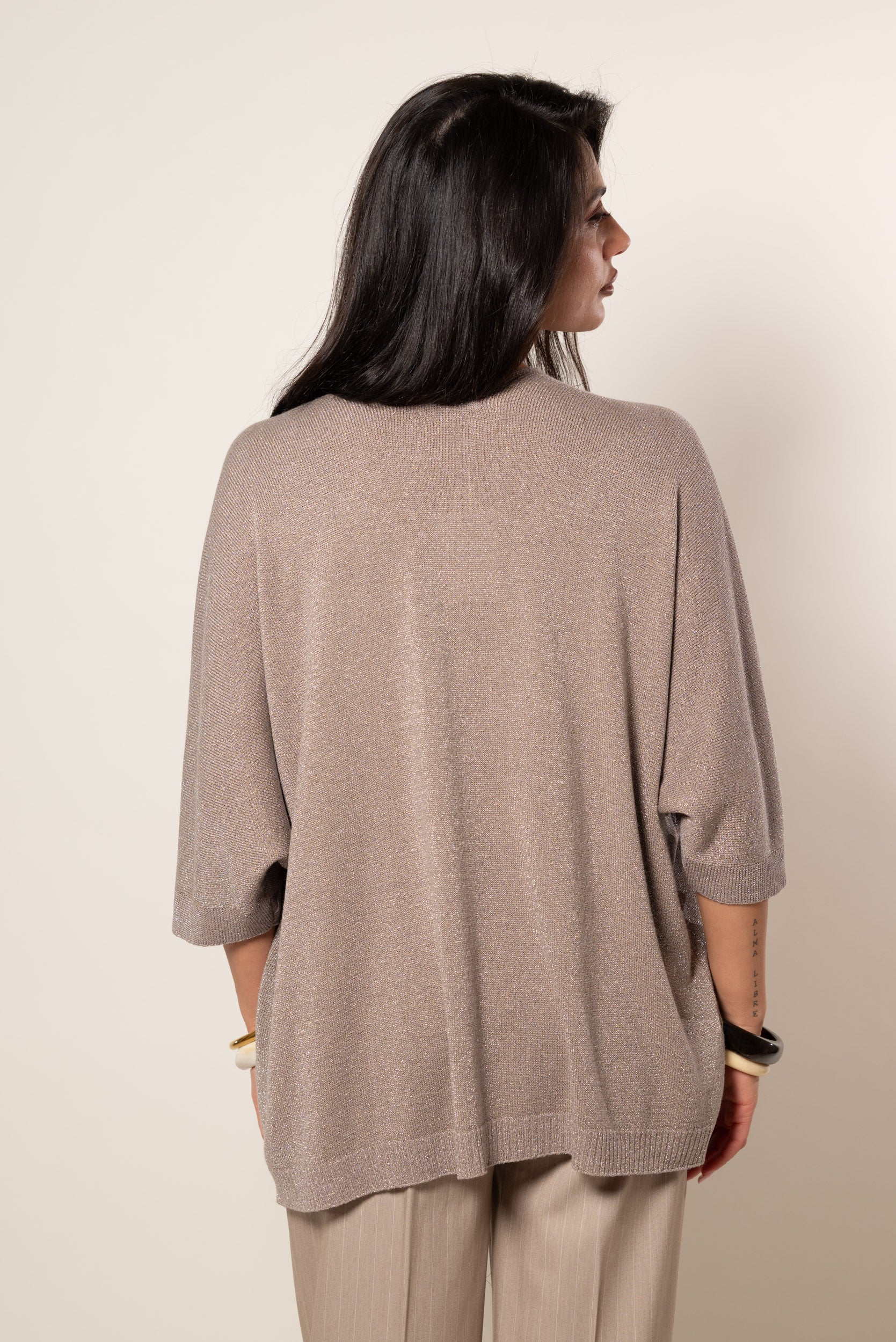 Kimono lurex|Colore:Fango melange