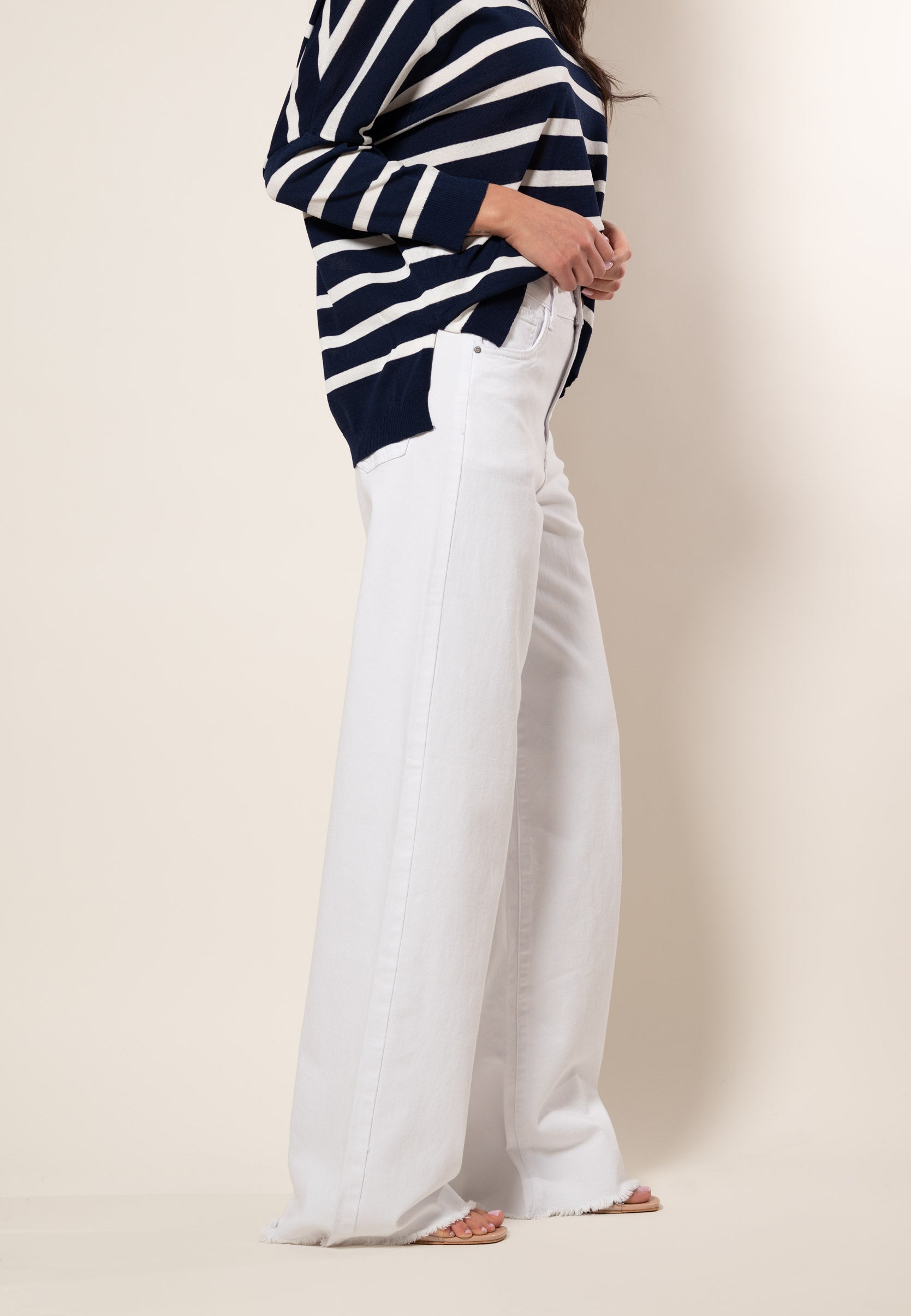 Jeans colorato wide leg|Colore:Bianco