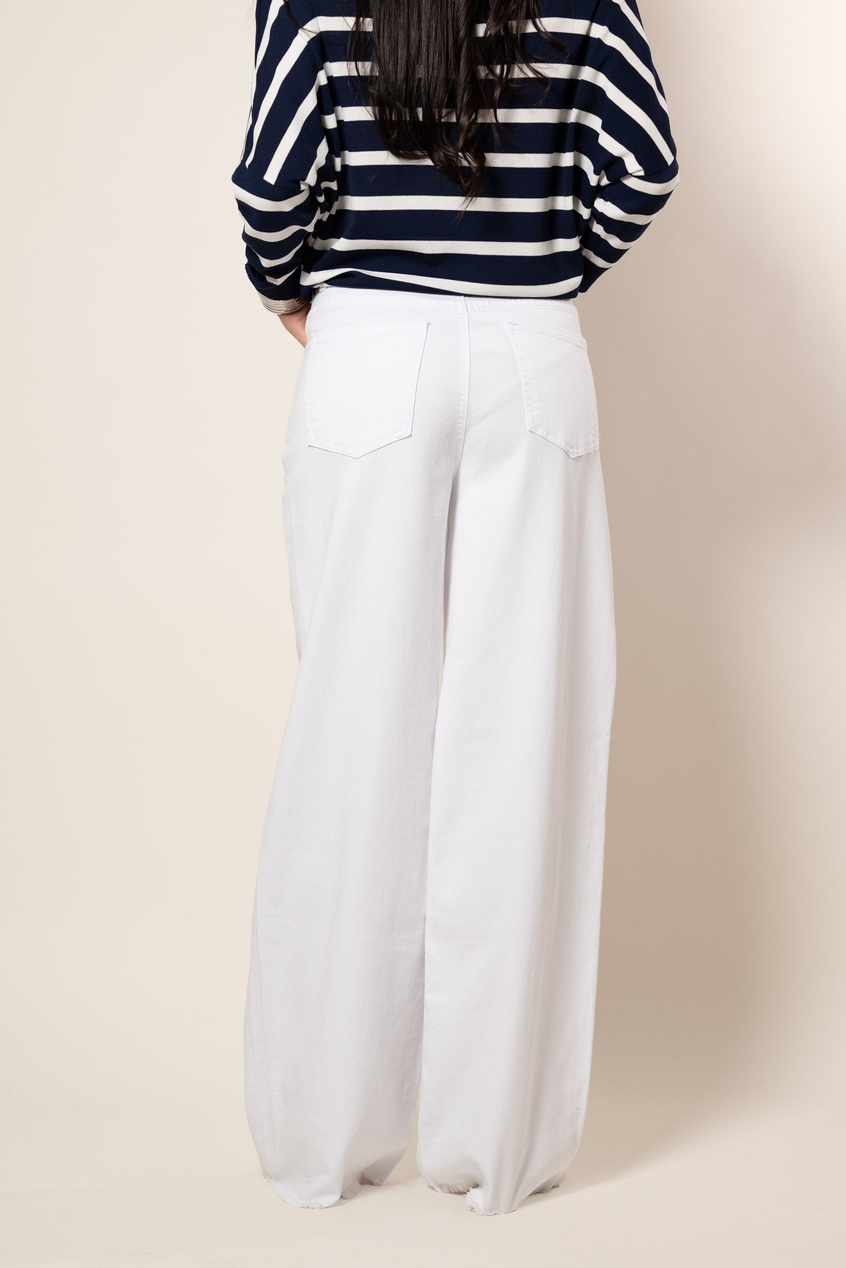 Jeans colorato wide leg|Colore:Bianco
