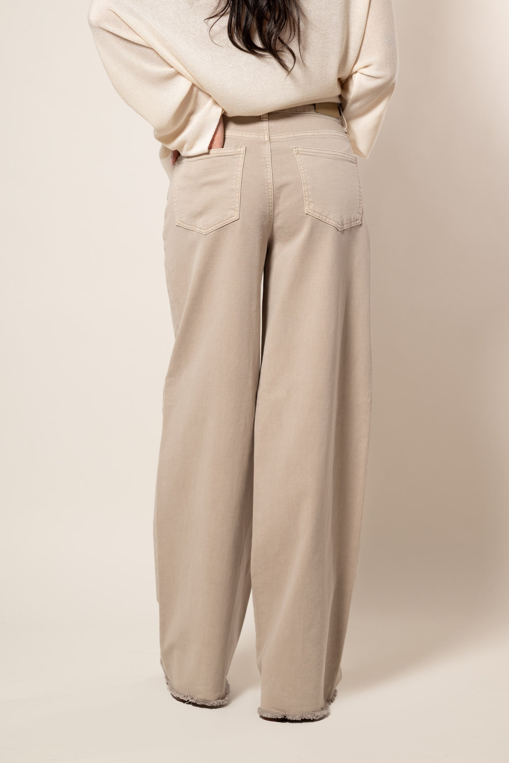 Jeans colorato wide leg|Colore:Sabbia