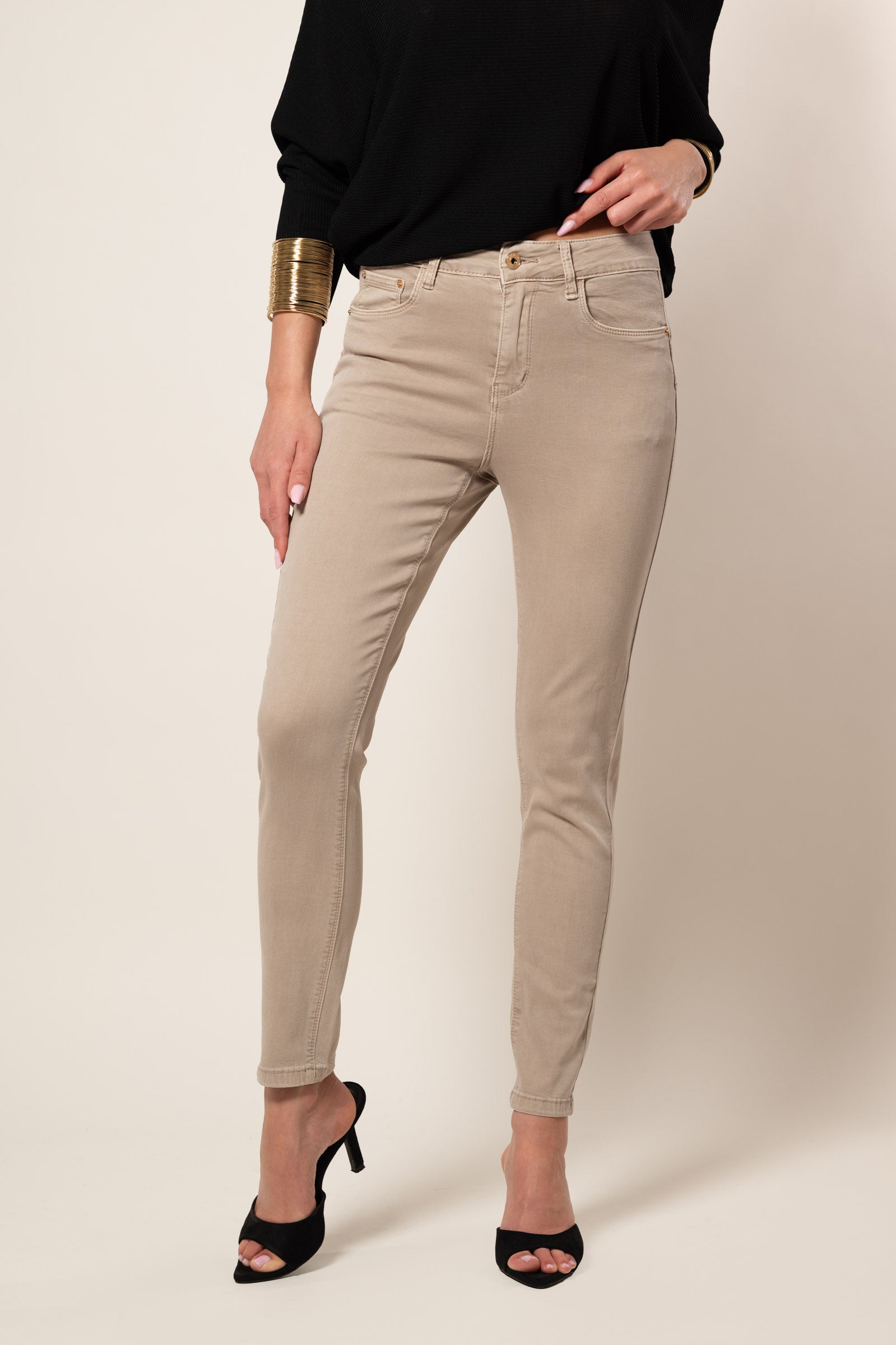 Jeans colorato Skinny|Colore:Sabbia