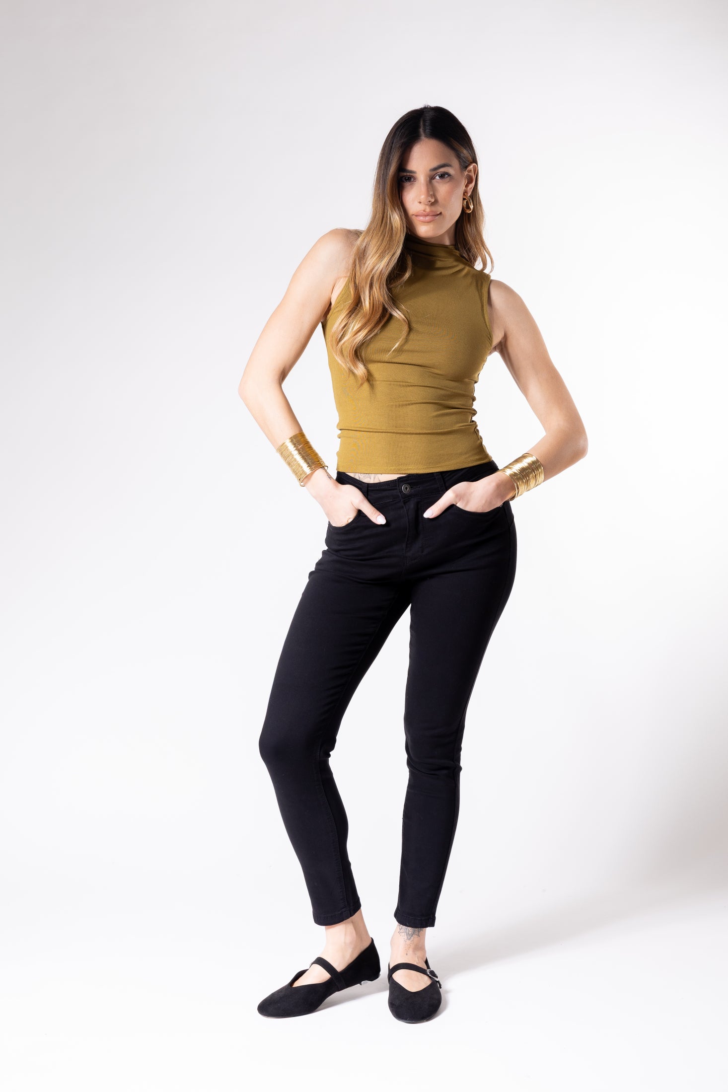 Top Lea Giromanica|Colore:Verde