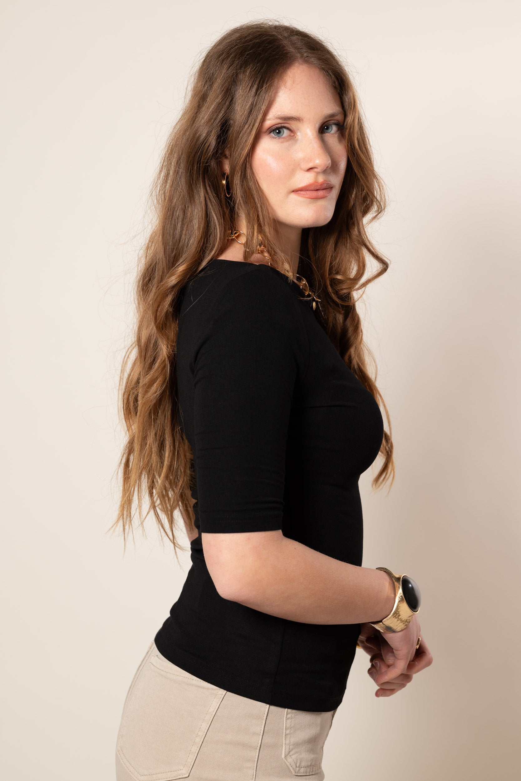 Maglia scollo a barca Marina|Colore:Nero