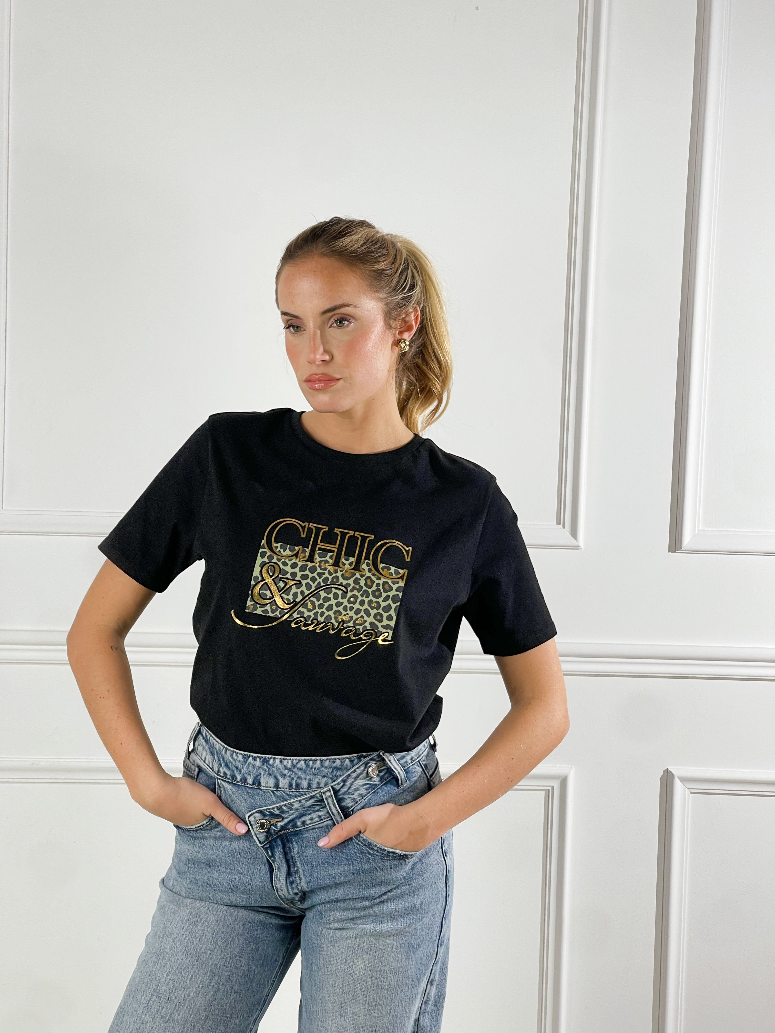 T-shirt chic|Colore:Nero