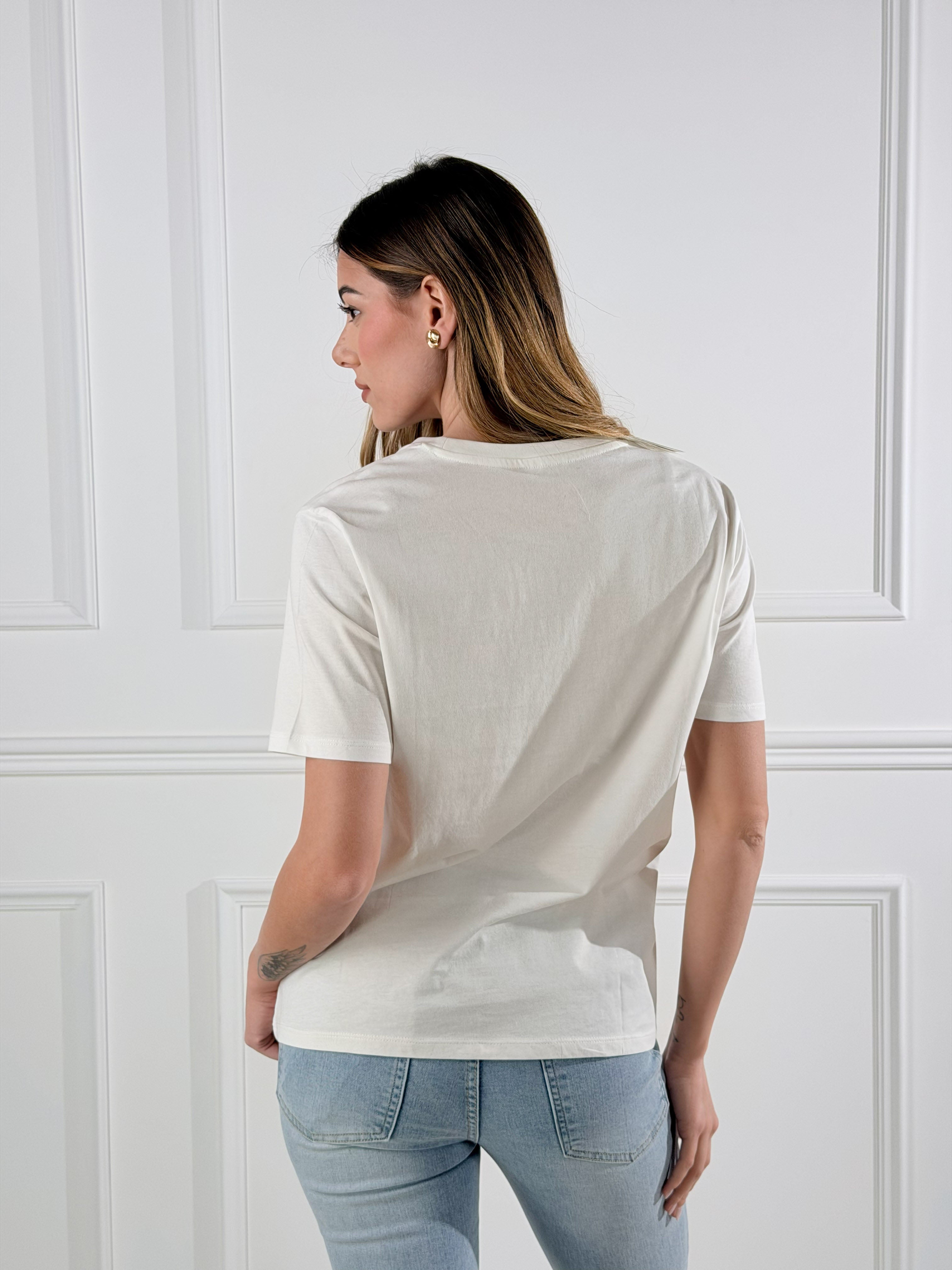T-Shirt Chic|Colore:Bianco/salvia