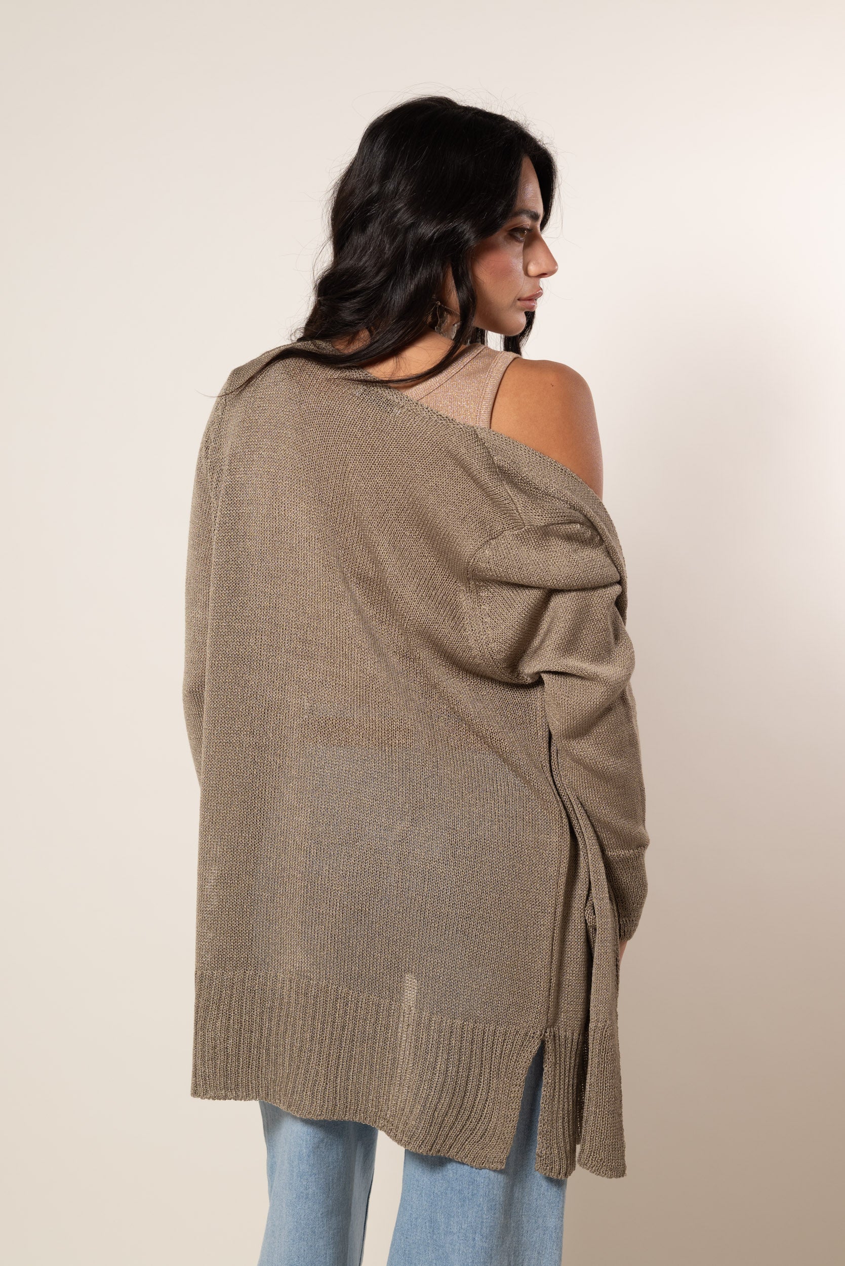 Cardigan Perlato|Colore:Fango