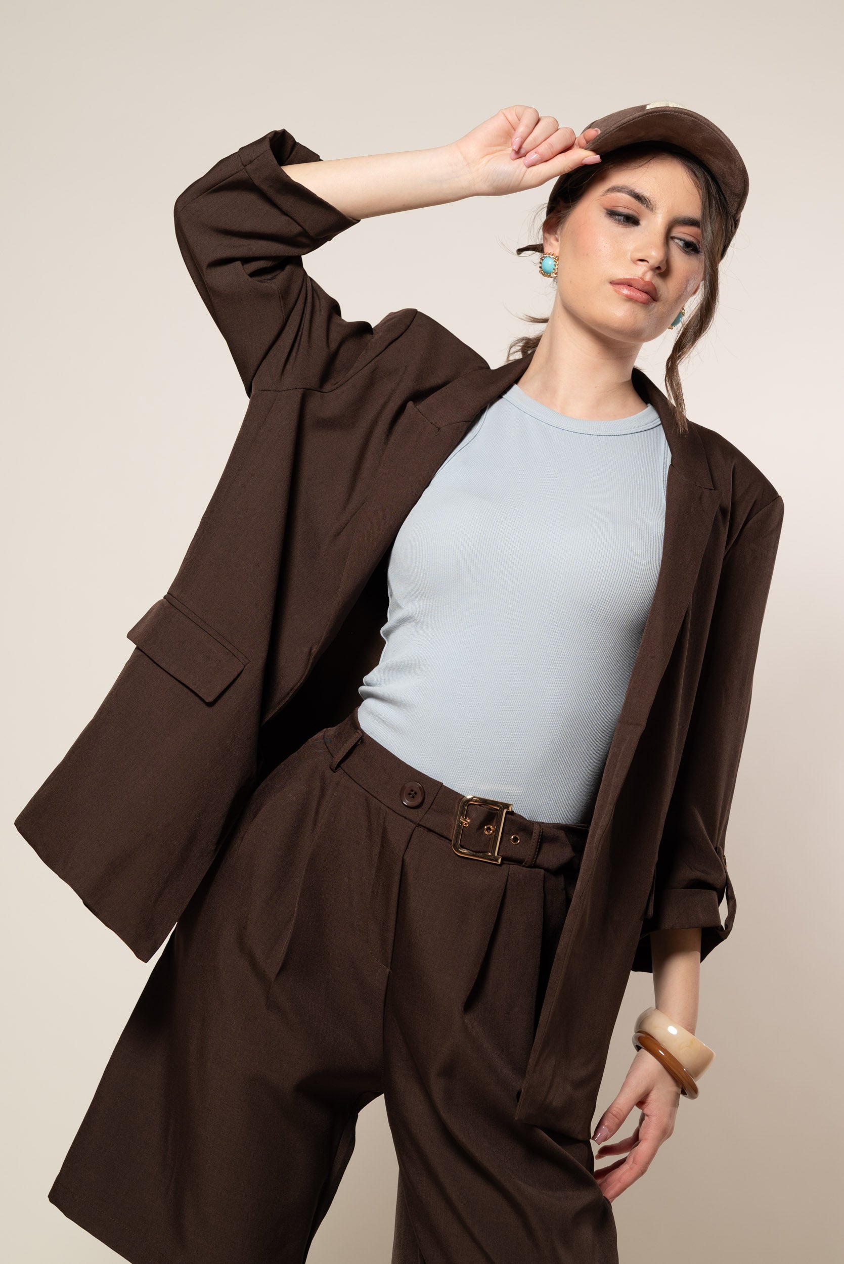 Blazer lose fit|Colore:Marrone