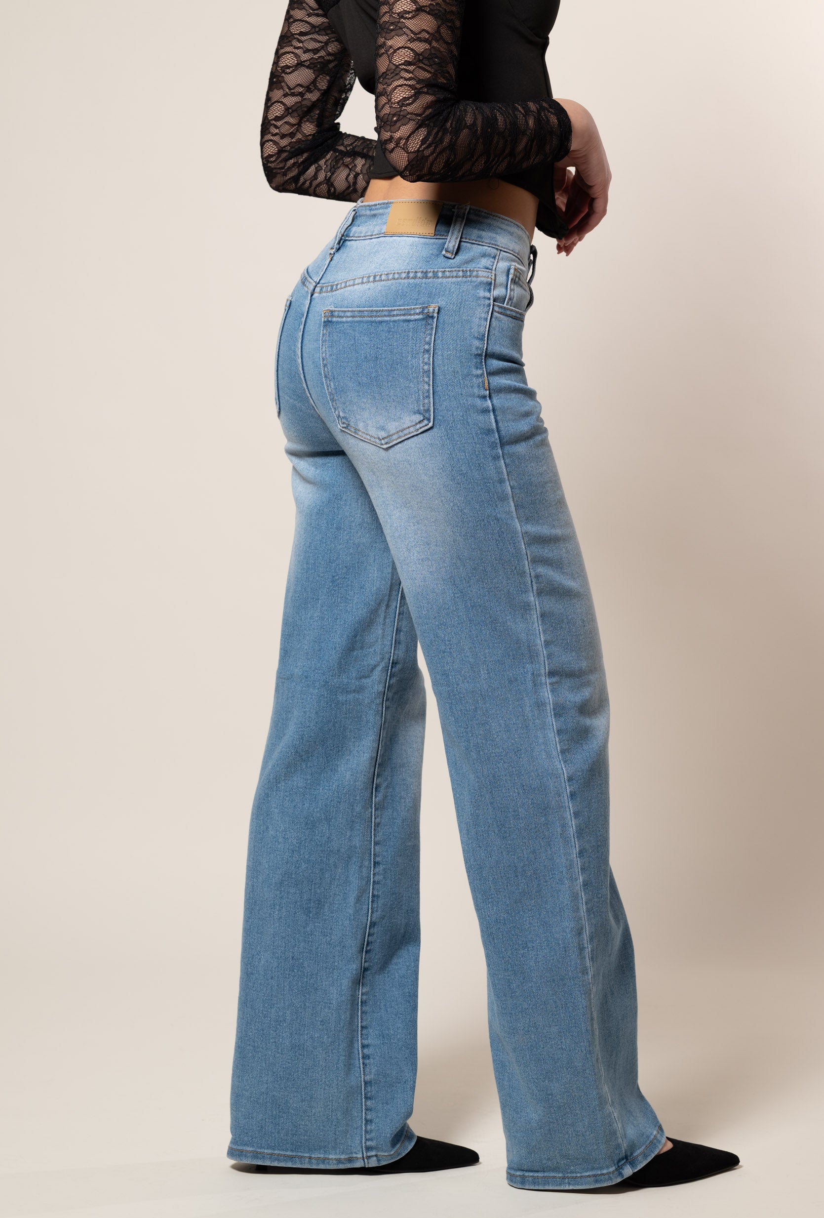 JEAns button fly gioiello|Colore:Blu medio