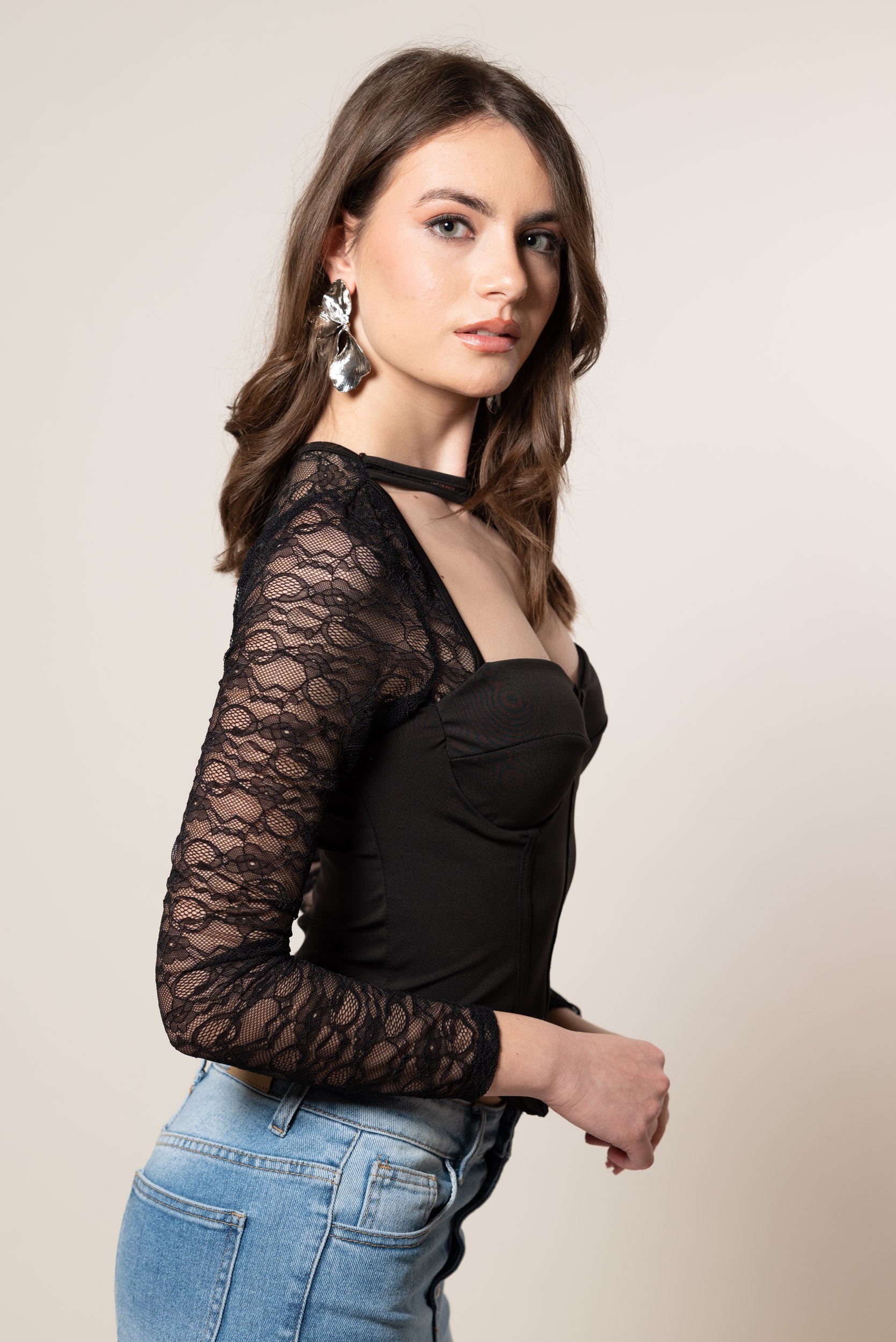 Top Bustier a cuore|Colore:Nero