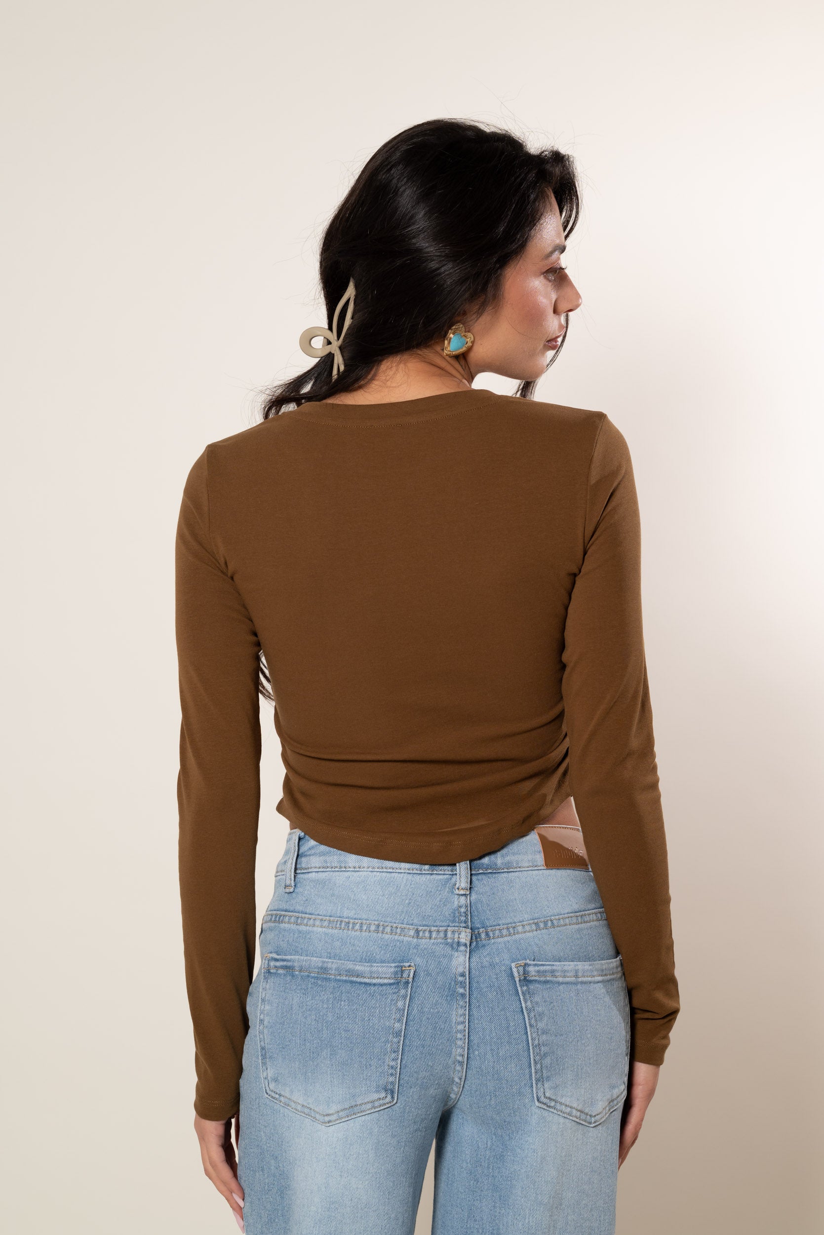 T-Shirt con fondo ovale|Colore:Verde oliva