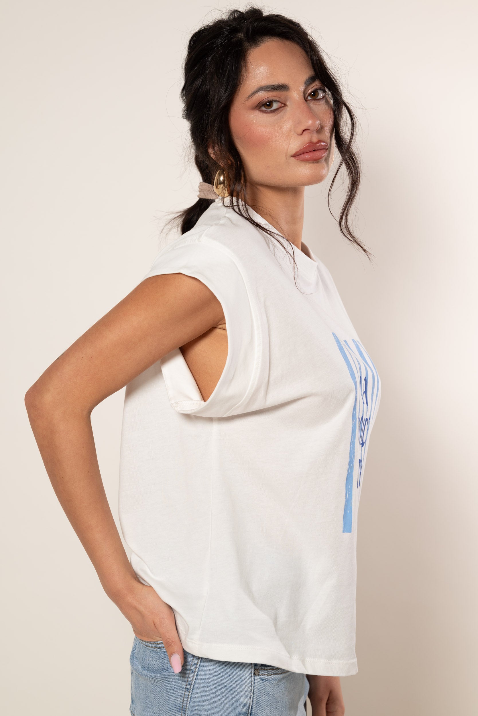 T-shirt la dolce vita|Colore:Bianco latte