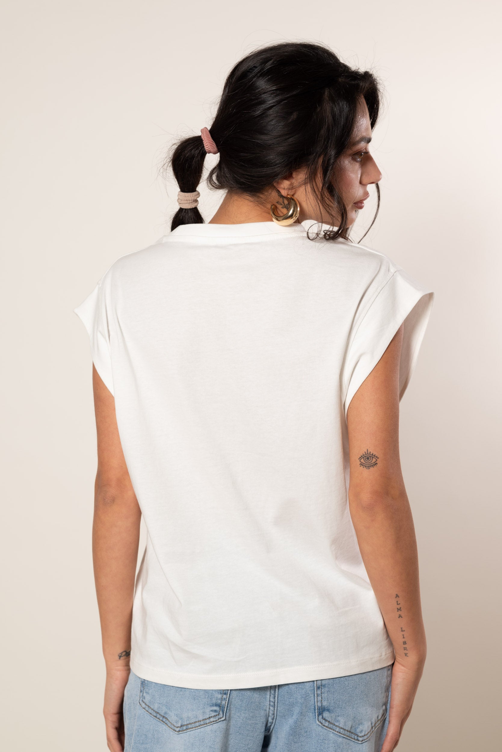 T-shirt la dolce vita|Colore:Bianco latte
