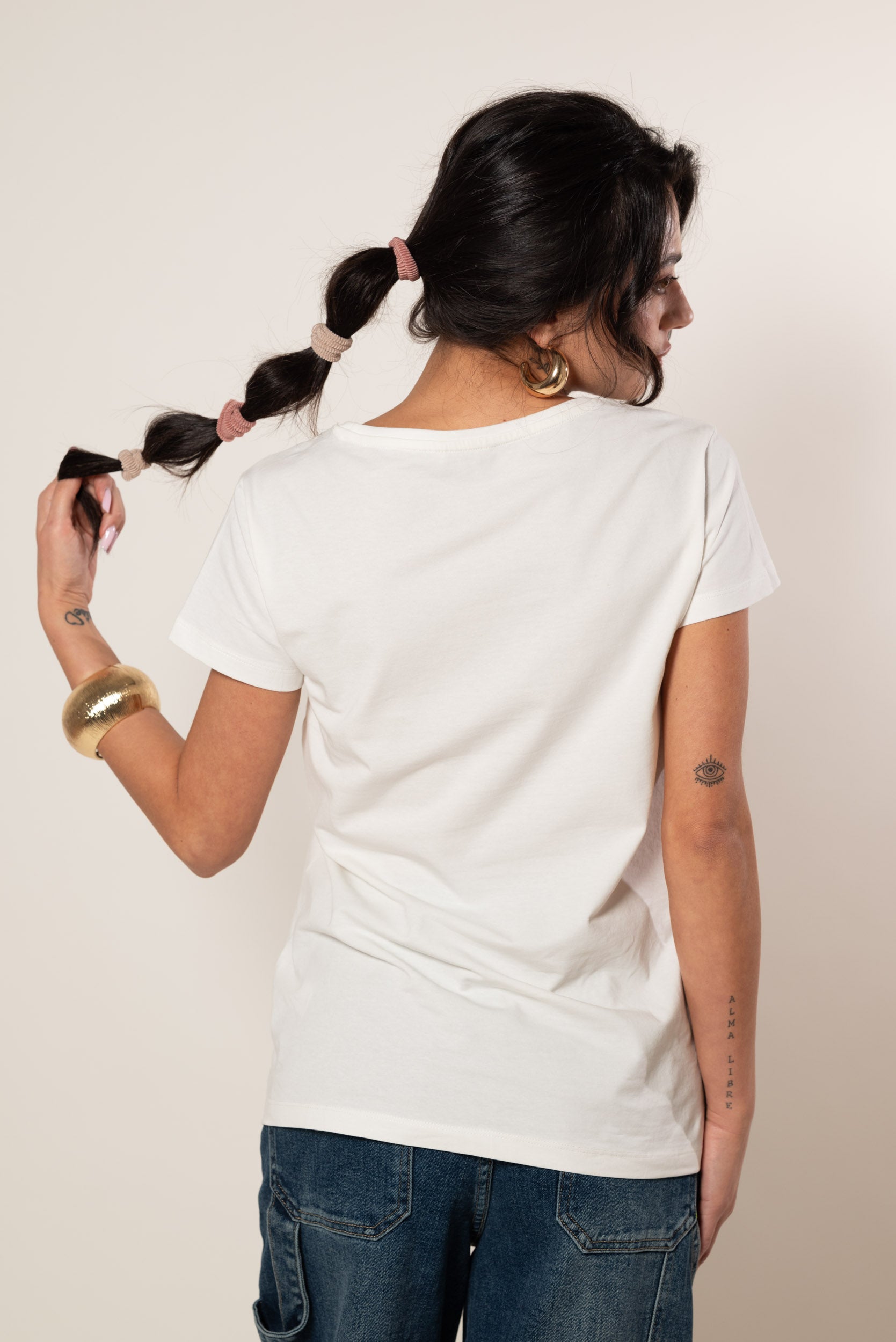 T shirt Caos nel cuore|Colore:Bianco latte