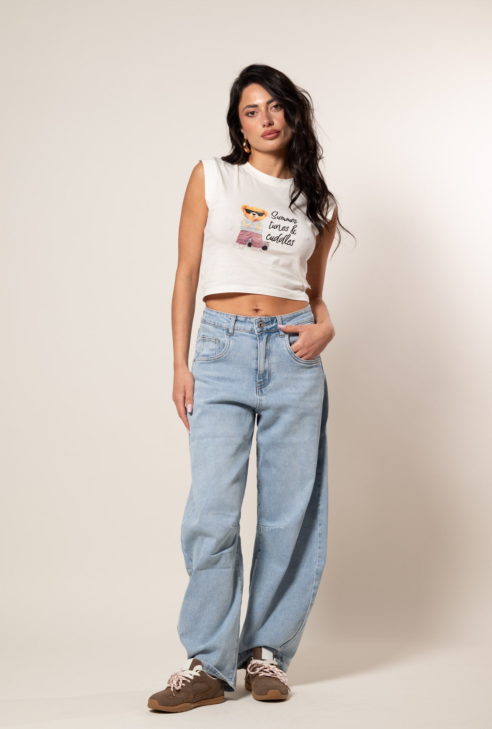 T - Shirt teddy|Colore:Bianco latte