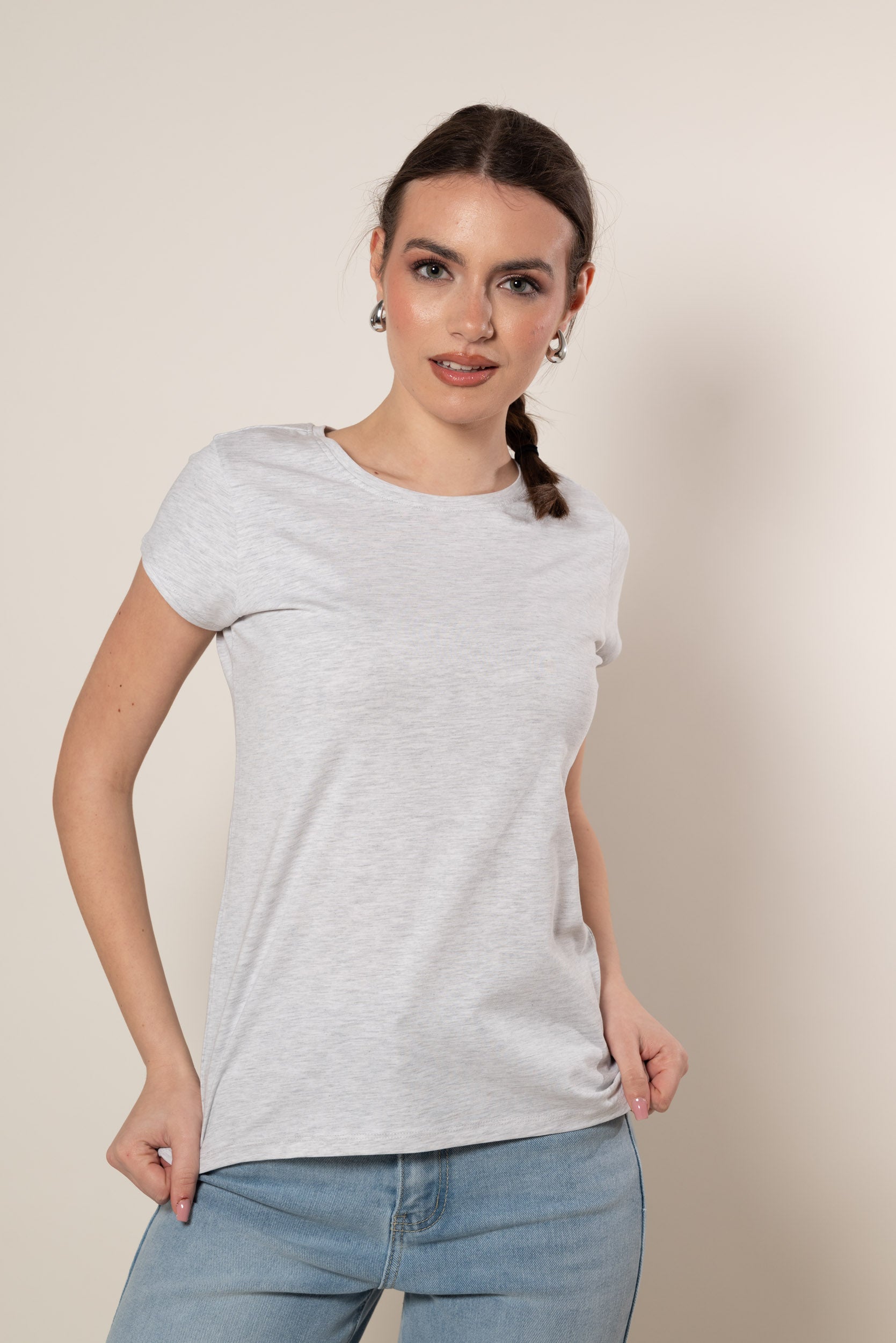 T- Shirt Basic|Colore:Grigio melange chiaro