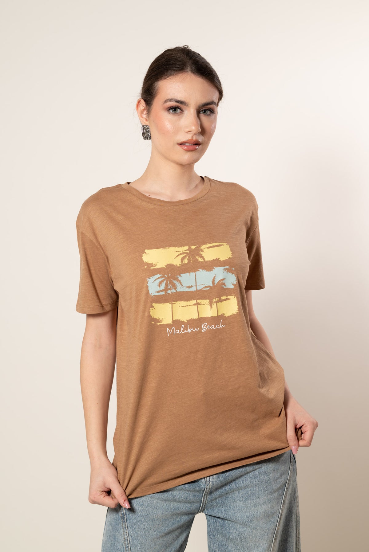 T-Shirt Malibu|Colore:Cammello
