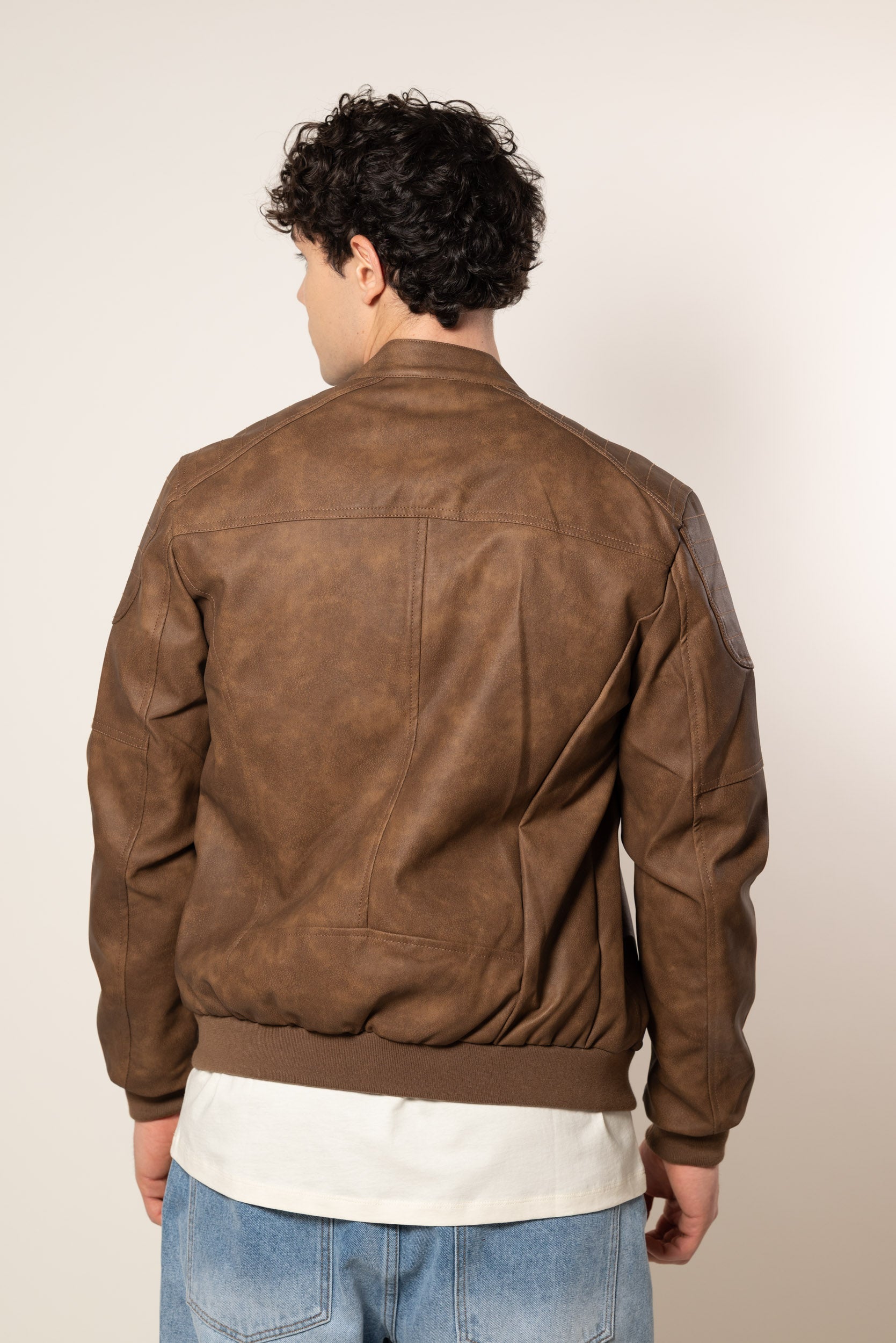 Giubbino effetto pelle|Colore:Cuoio