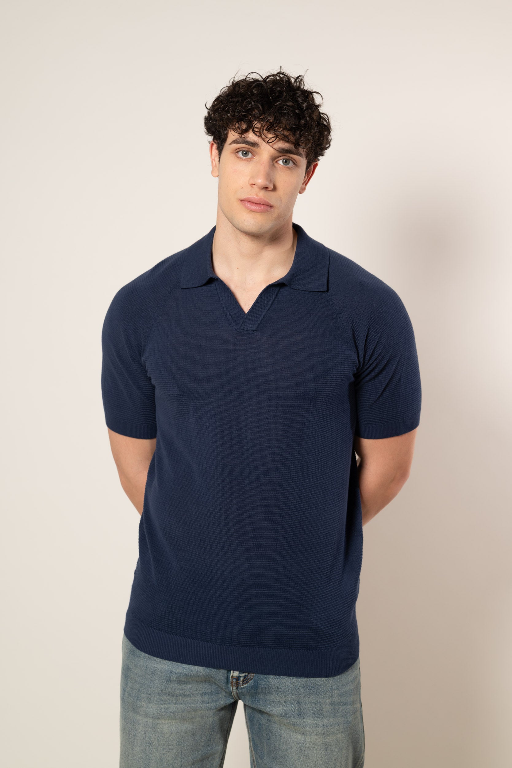 Polo in Maglia|Colore:Blu
