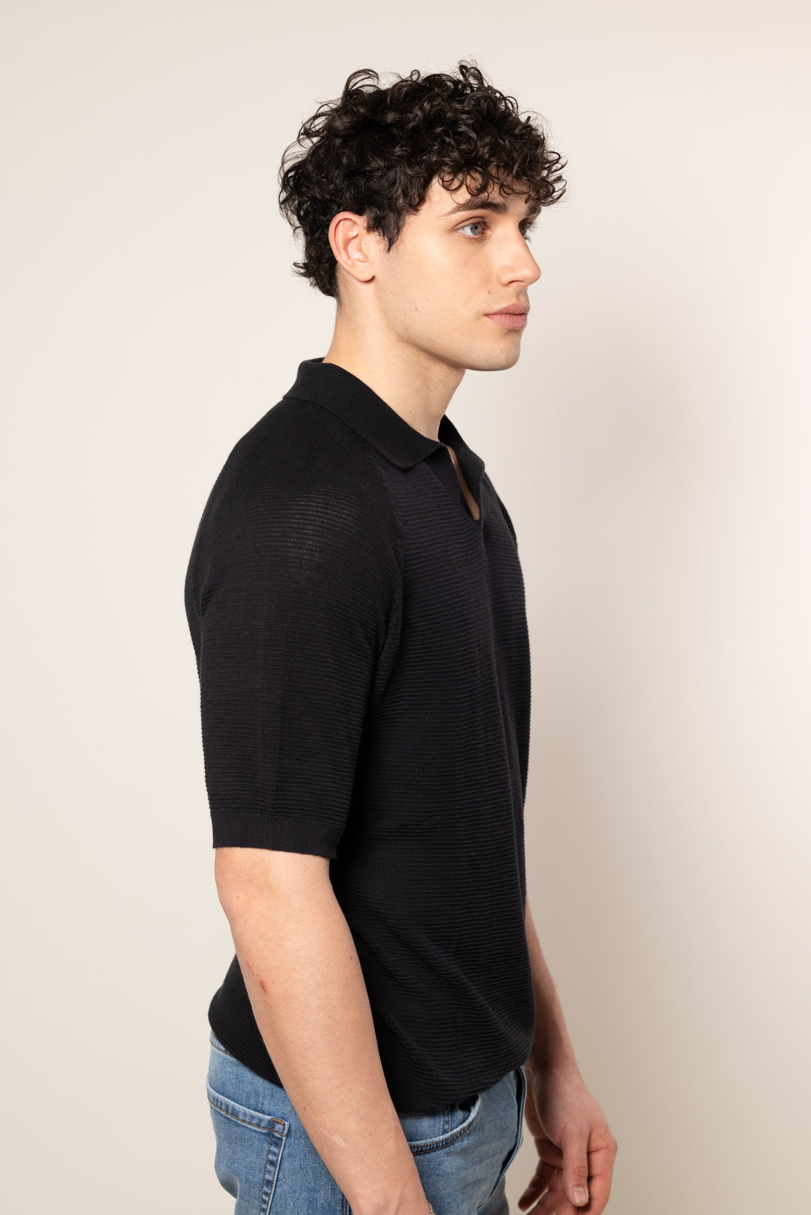 Polo in Maglia|Colore:Nero