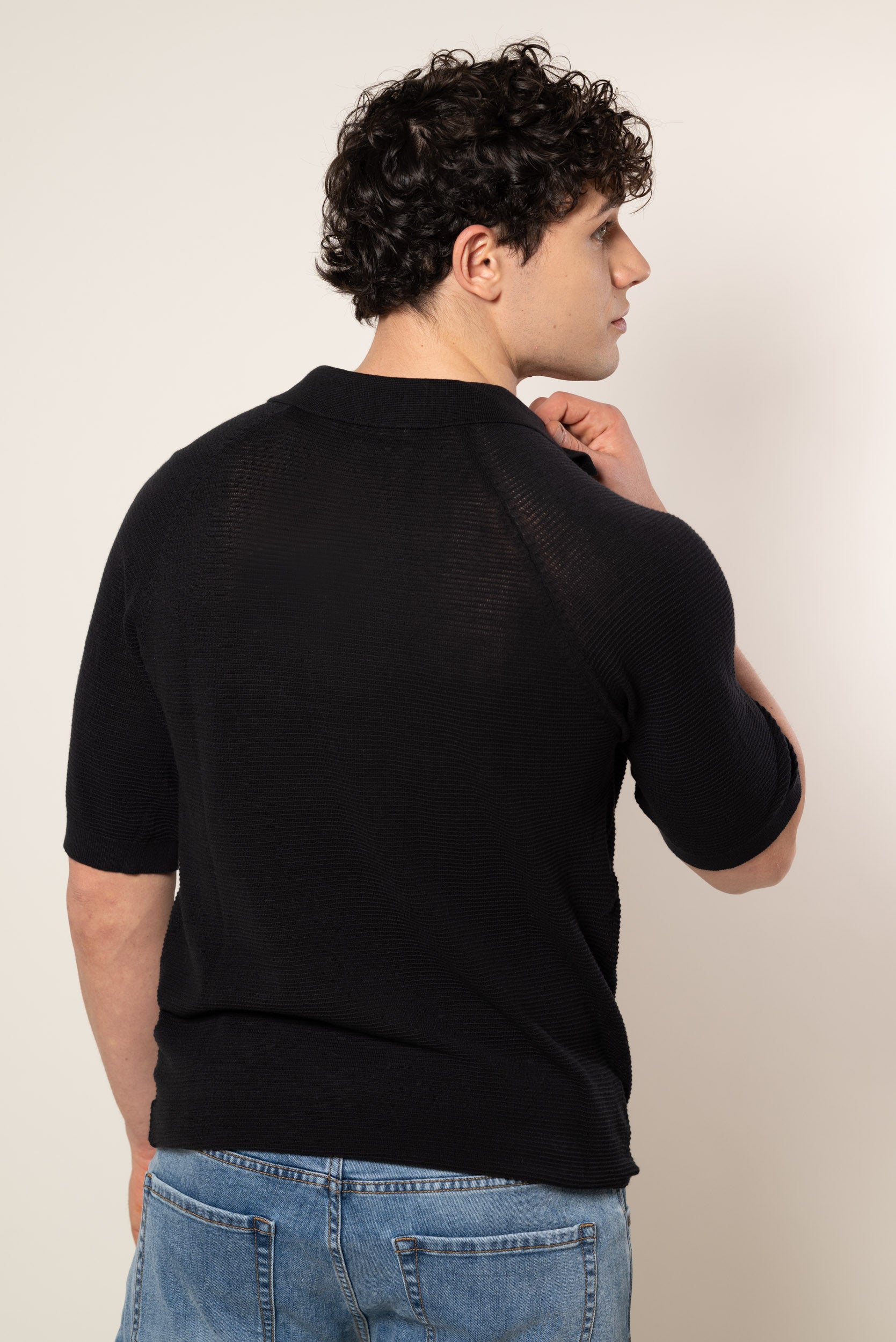 Polo in Maglia|Colore:Nero
